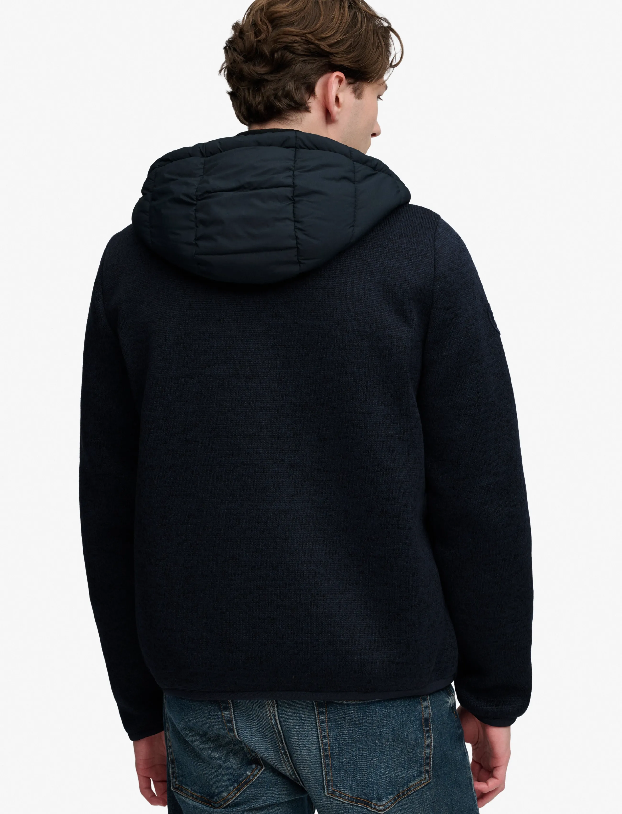 Superdry - HOODED STORM KNIT HYBRID JKT - hybrid-jacken - eclipse navy - 3