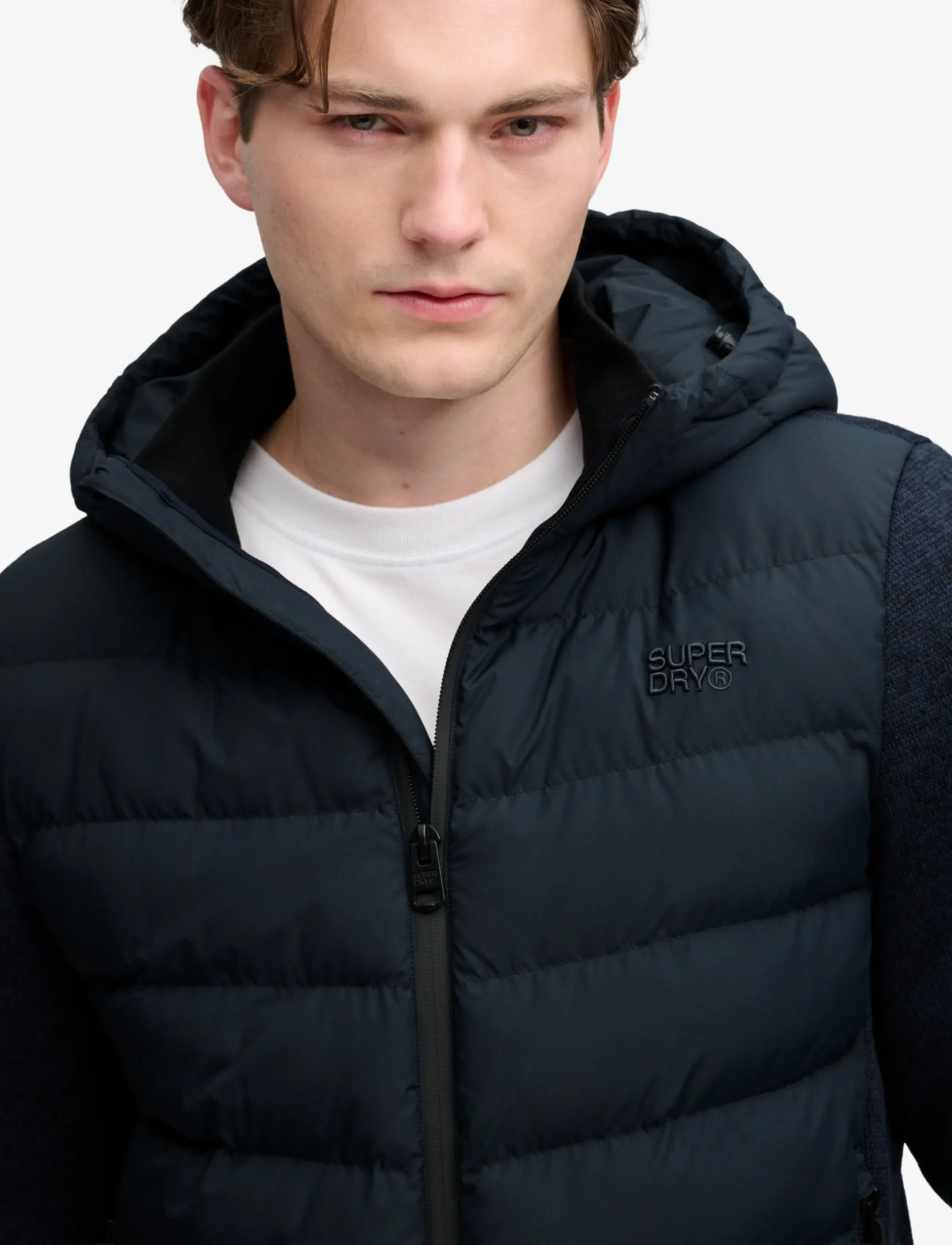 Superdry - HOODED STORM KNIT HYBRID JKT - hybrid-jacken - eclipse navy - 4