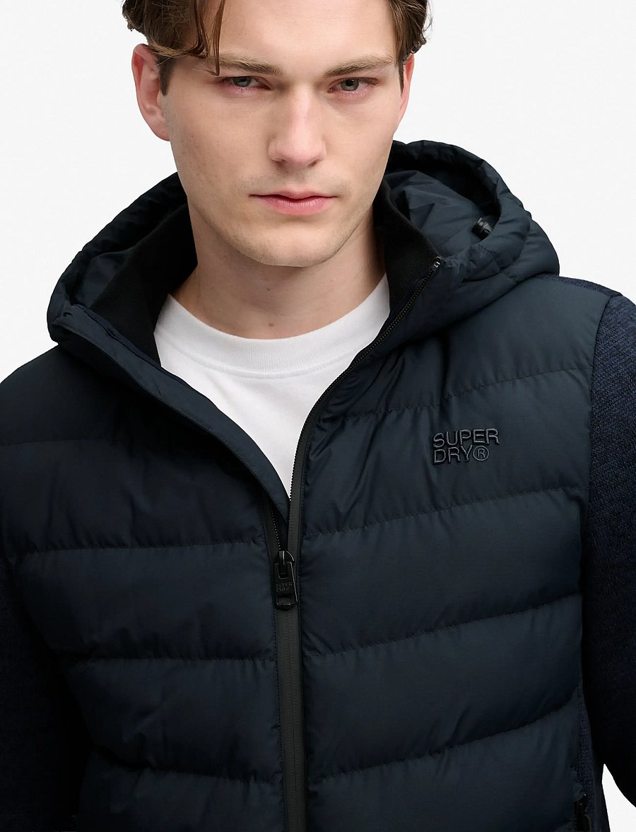 Superdry - HOODED STORM KNIT HYBRID JKT - hybrid-jacken - eclipse navy - 4