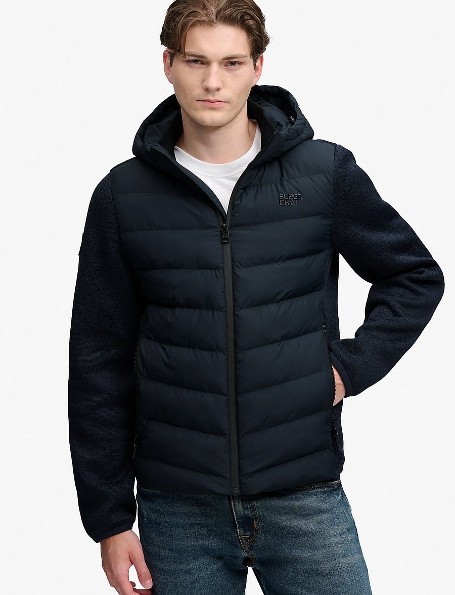 Superdry - HOODED STORM KNIT HYBRID JKT - hybrid-jacken - eclipse navy - 5