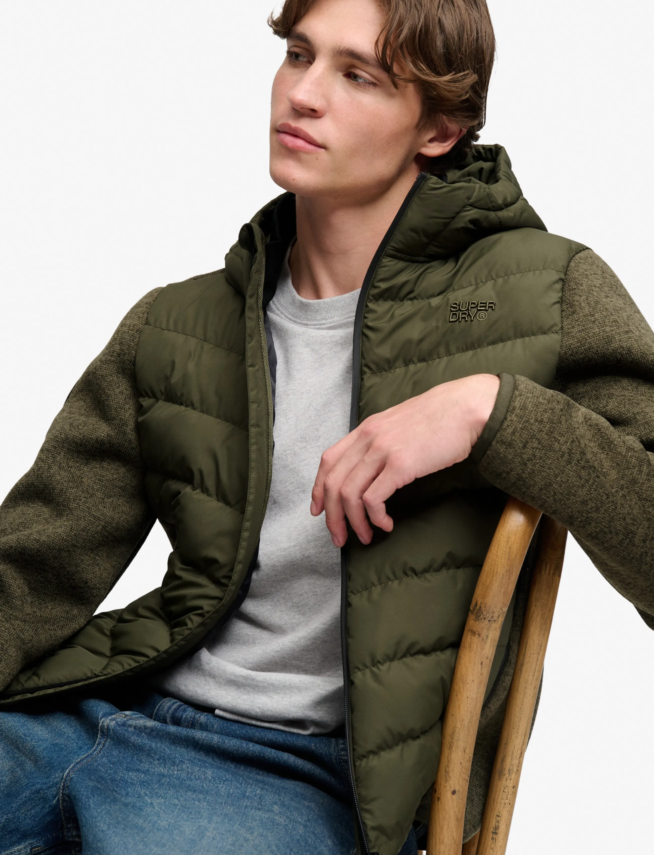 Superdry Hooded Storm Knit Hybrid Jkt vinterjackor herr – bild 5