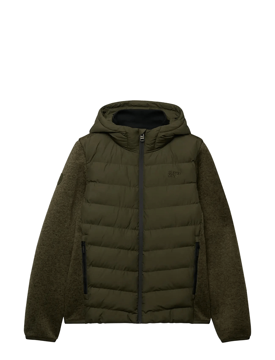 Superdry - HOODED STORM KNIT HYBRID JKT - khaki green marl - 2