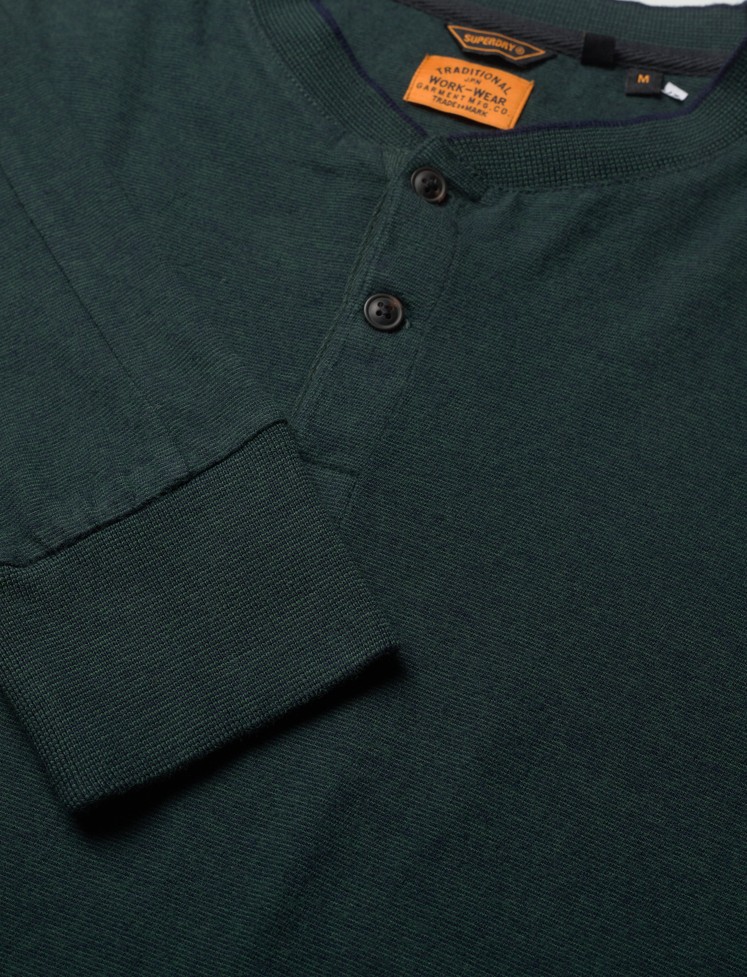 Superdry - L/S HENLEY - enamel green feeder - 2