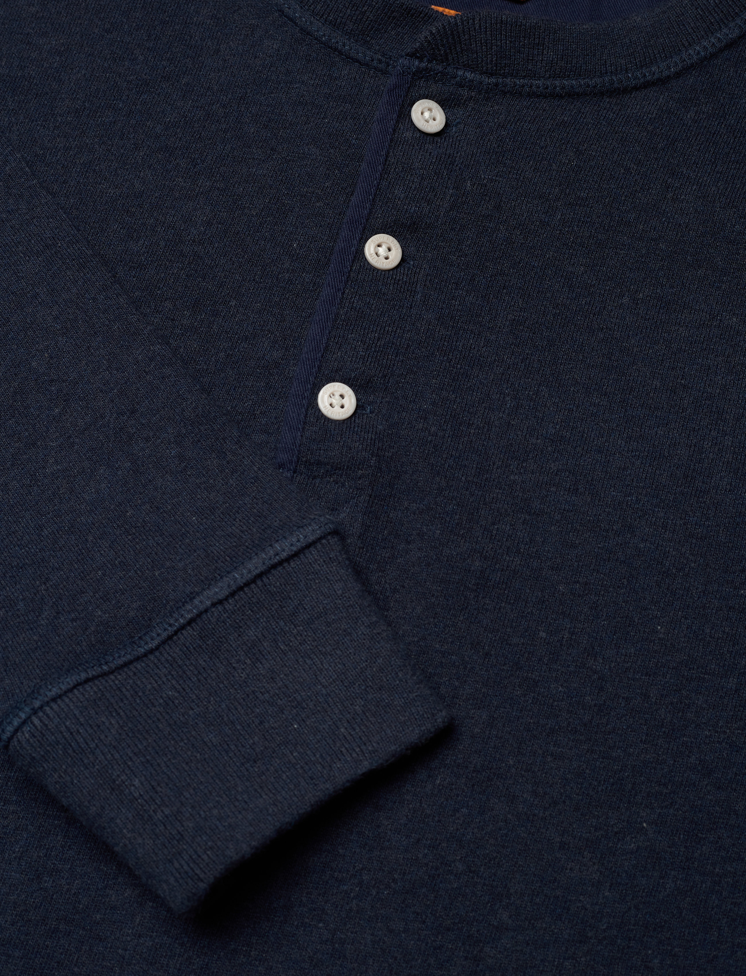 Superdry - L/S GRANDAD TOP - trench navy marl - 5