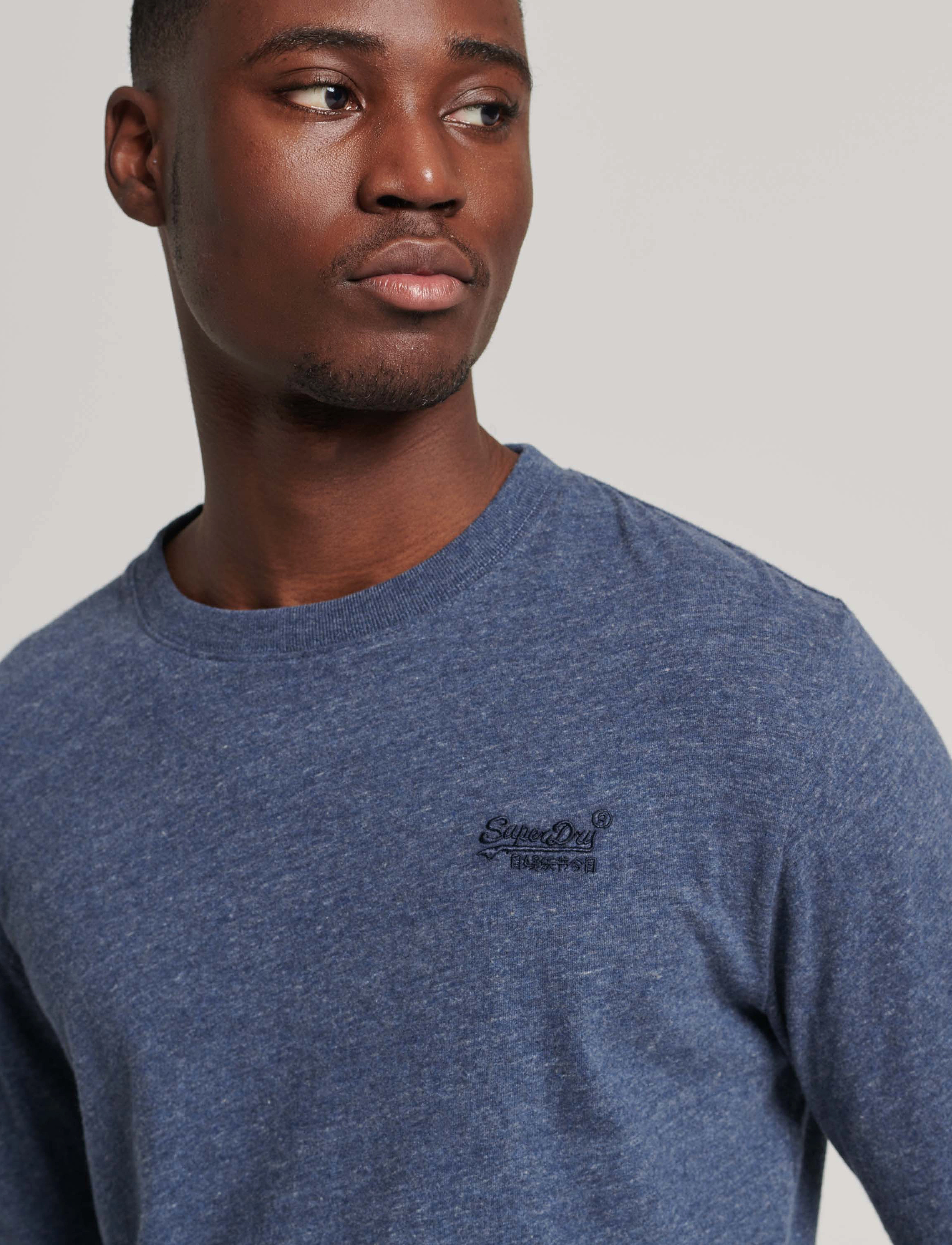 Superdry - VINTAGE LOGO EMB L/S TOP - navy marl - 3