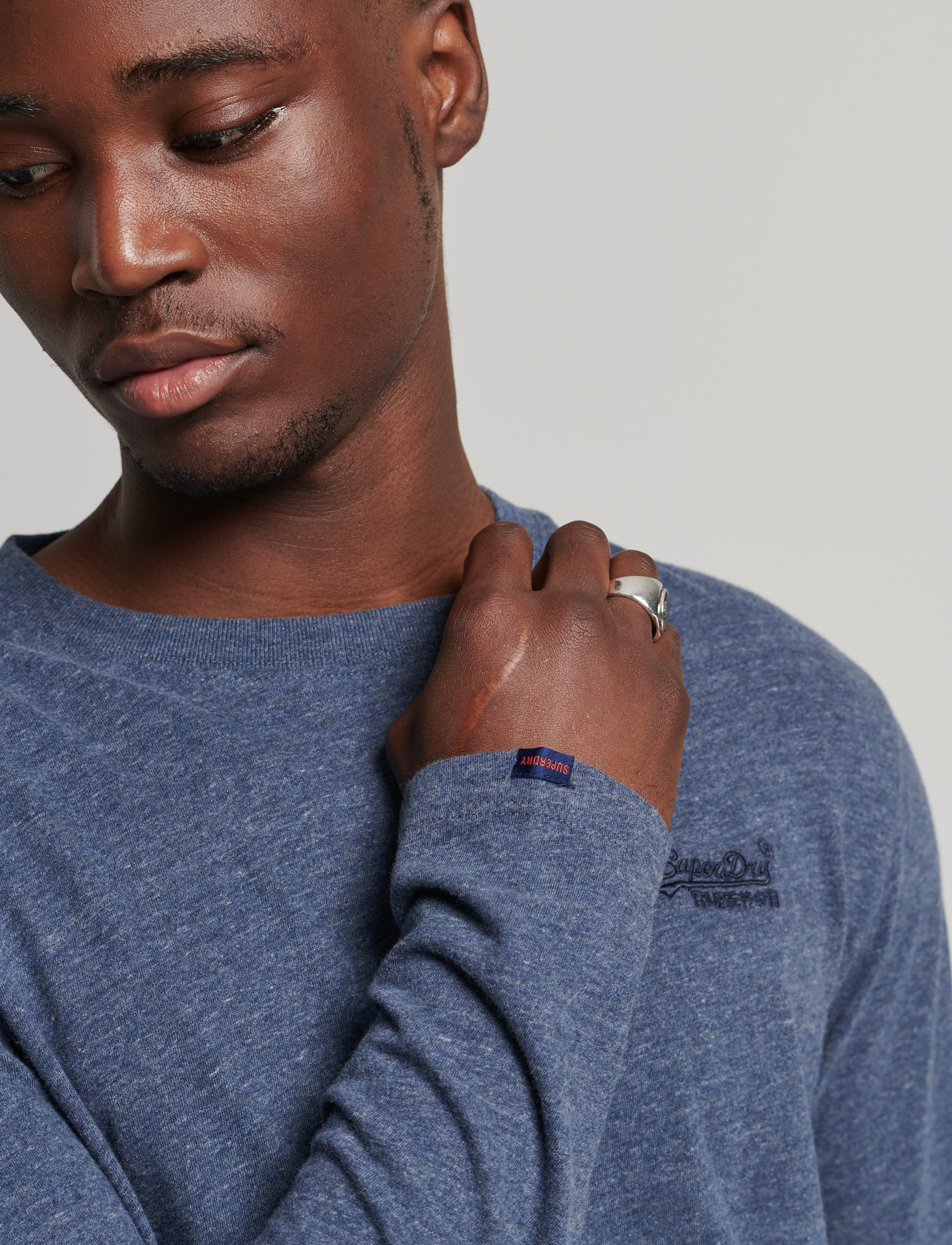 Superdry - VINTAGE LOGO EMB L/S TOP - navy marl - 4