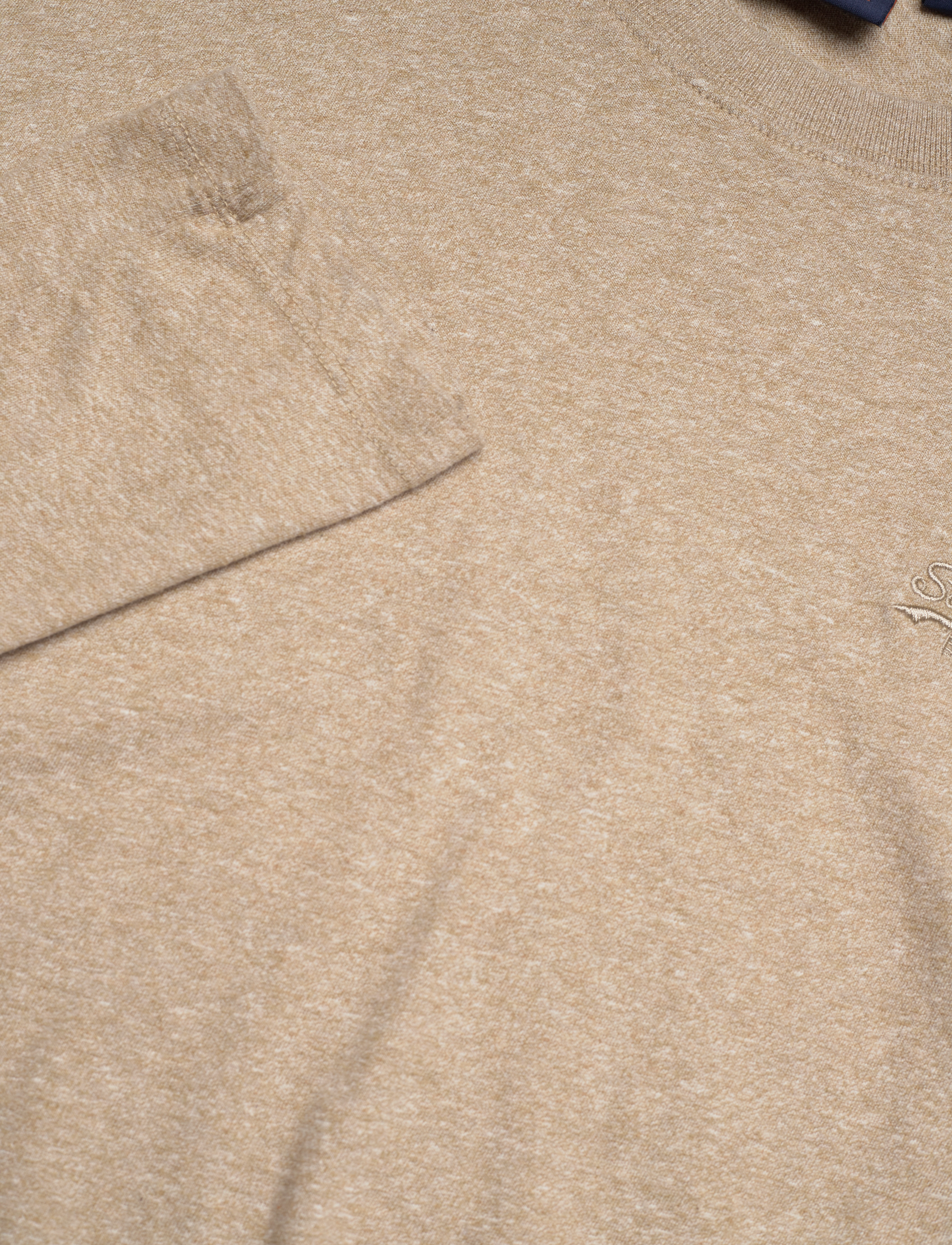 Superdry - VINTAGE LOGO EMB L/S TOP - tan brown fleck marl - 2