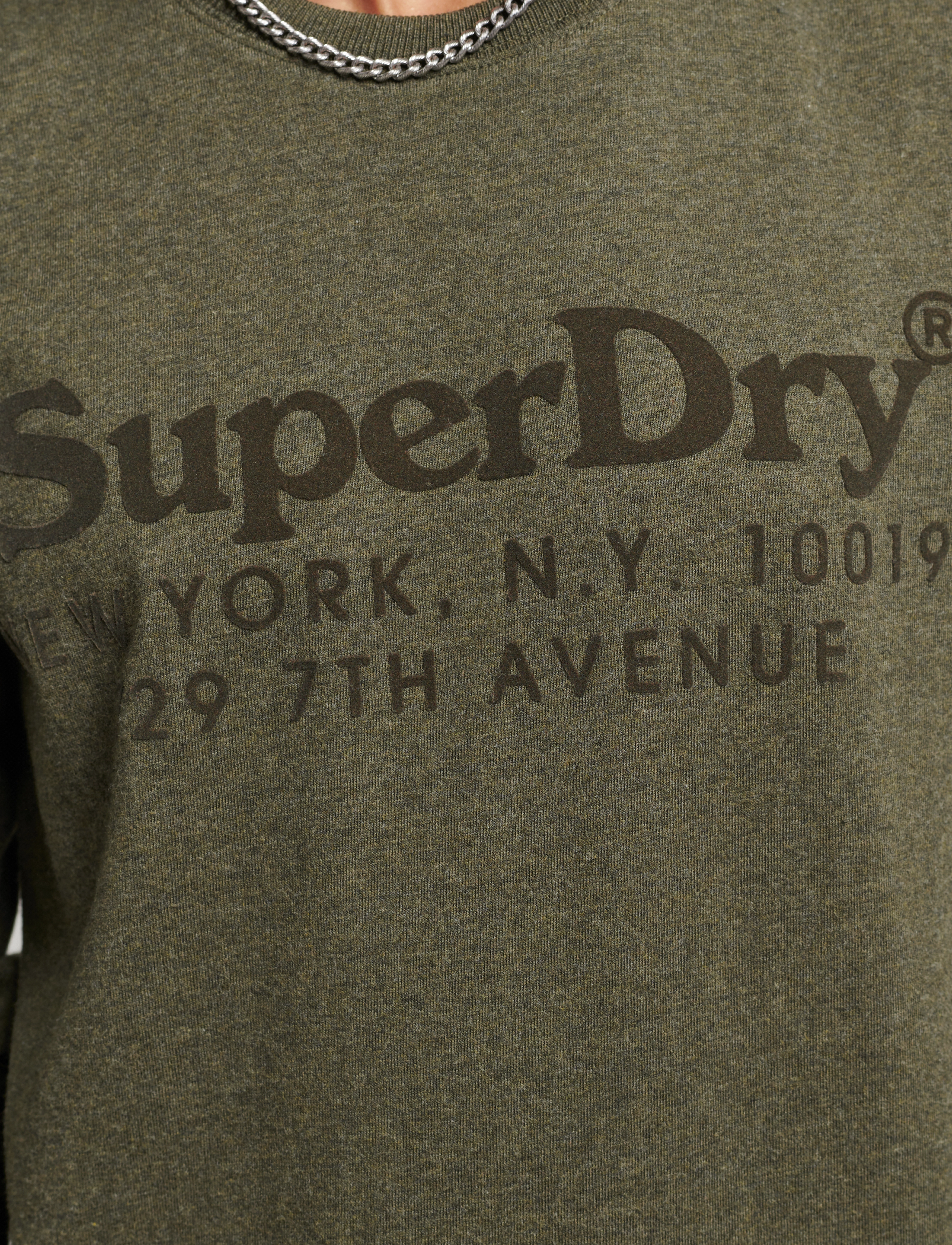 Superdry - VINTAGE VENUE TONAL LS TOP - olive marl - 4