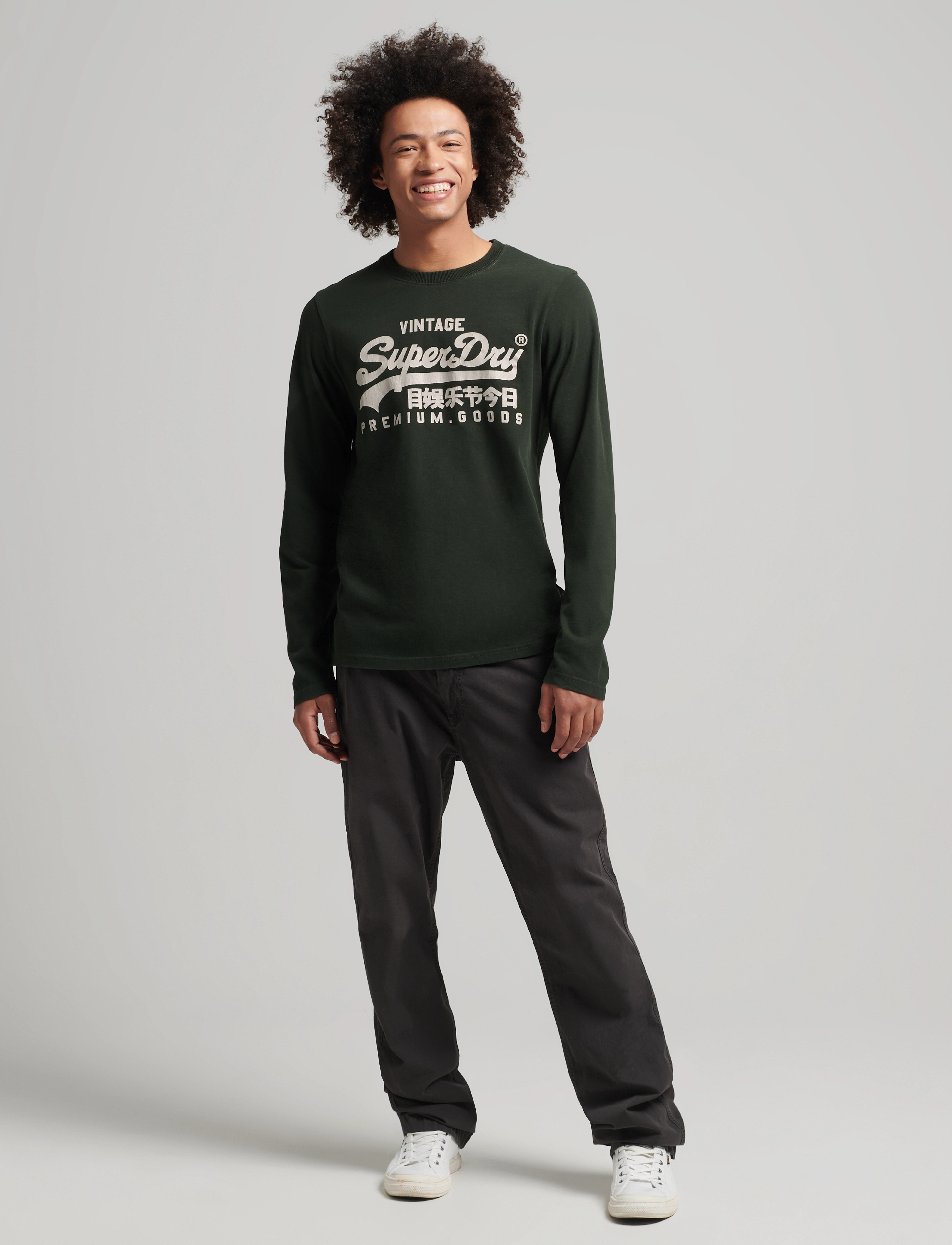 Superdry - VINTAGE LOGO HERITAGE LS TOP - surplus goods olive - 3