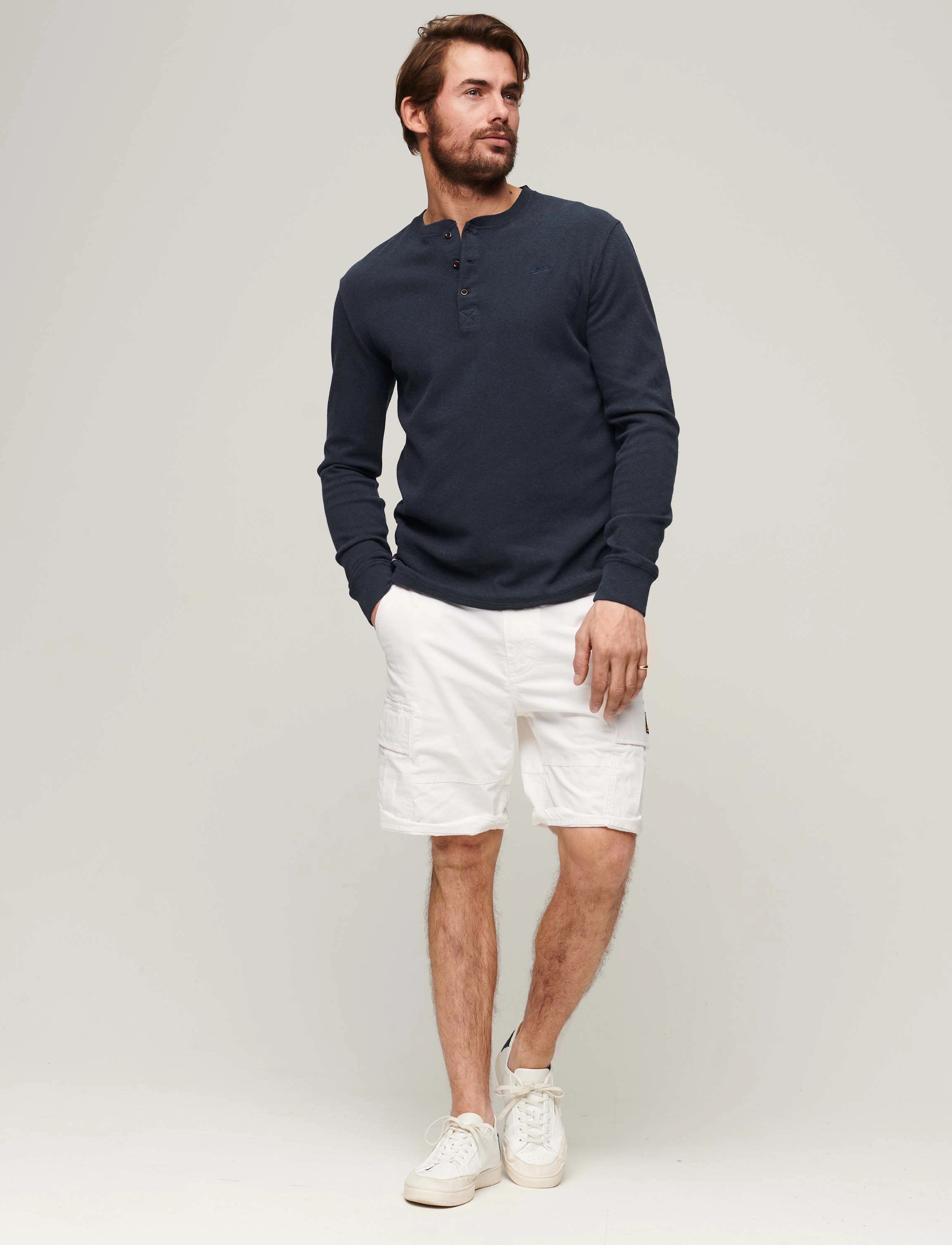 Superdry - VLE MID WEIGHT L/S HENLEY - trench navy marl - 3