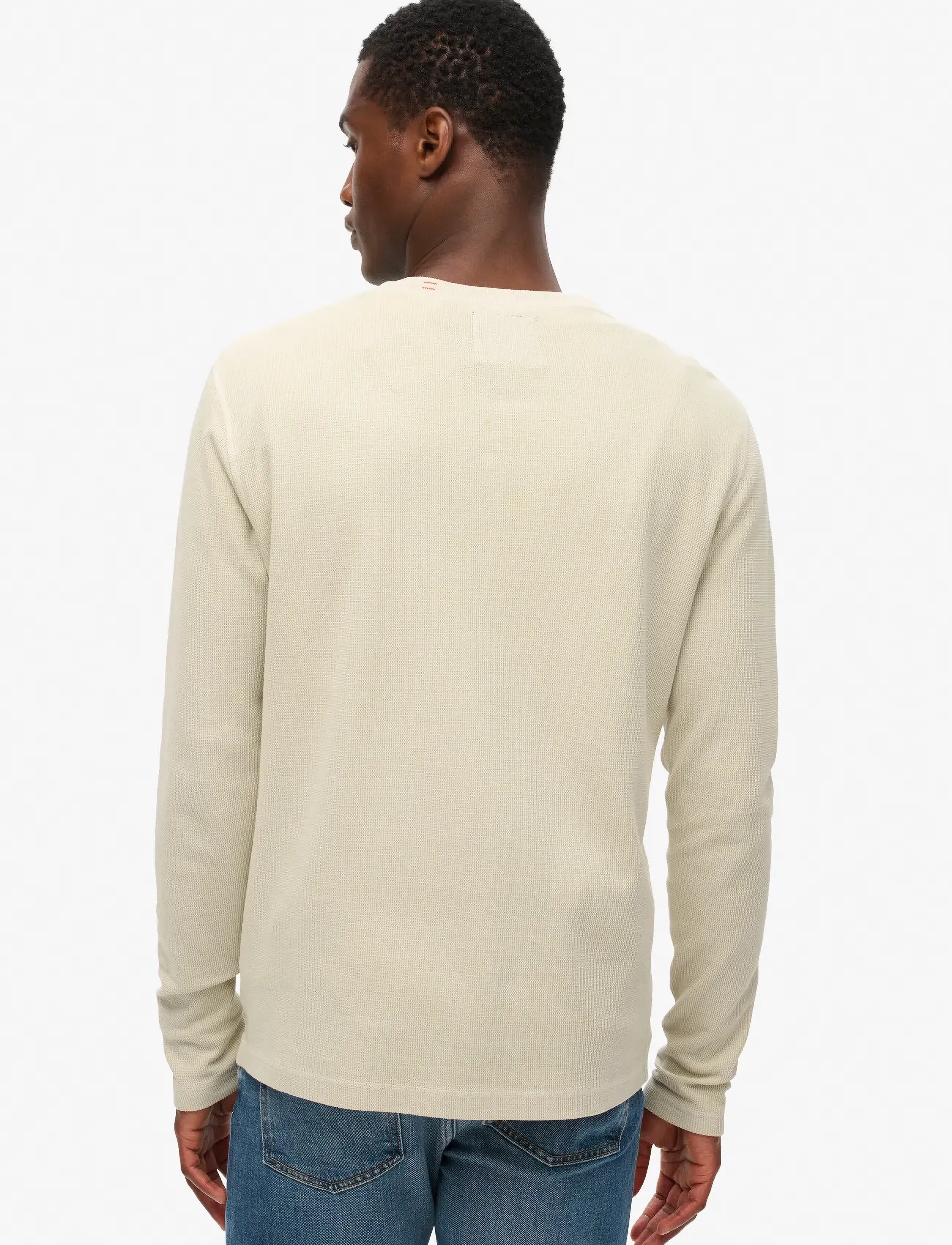Superdry - WAFFLE LONG SLEEVE HENLEY TOP - light stone beige - 5