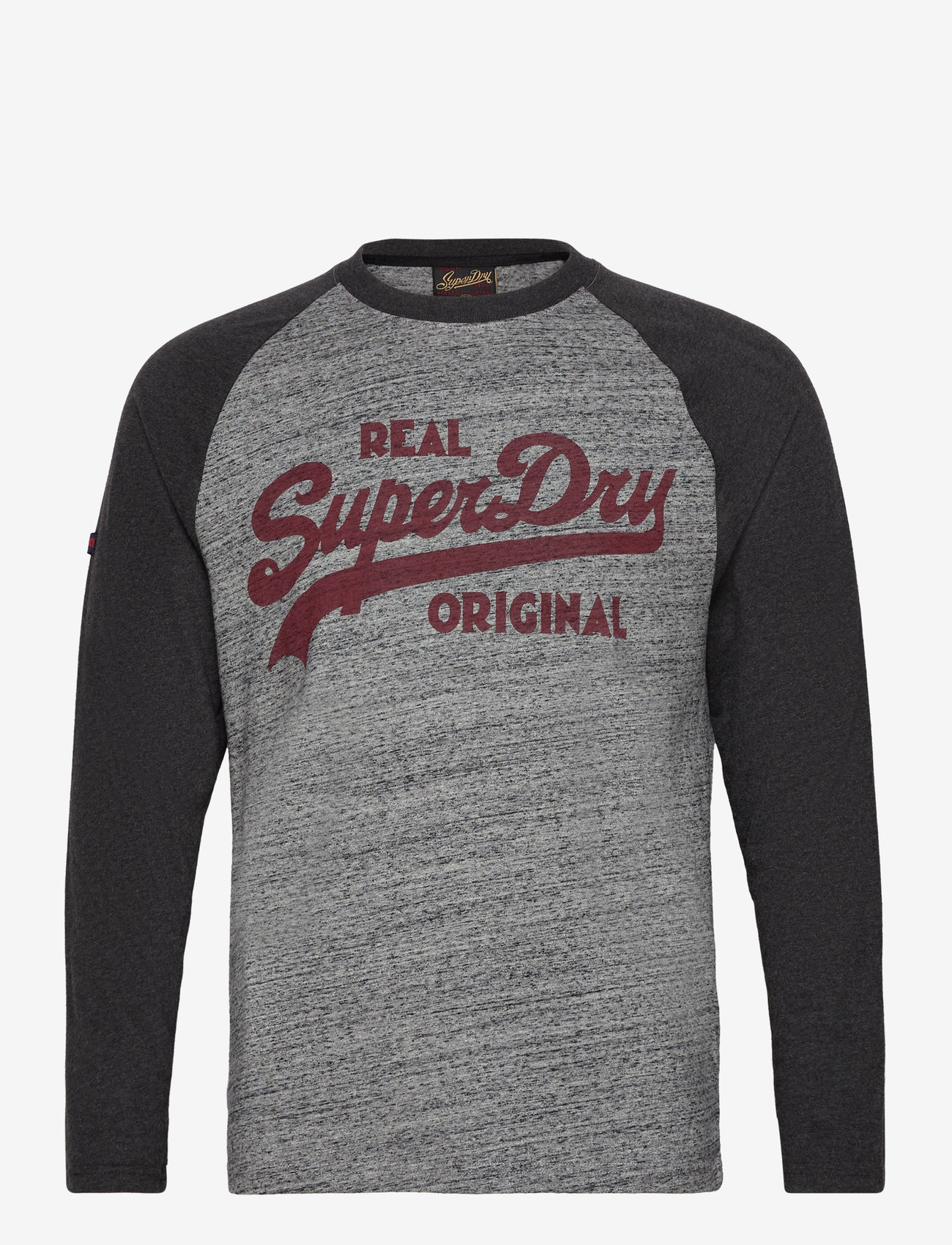 Superdry - ATHLETIC VL RAGLAN L/S TOP - flint grey grit/charcoal heather - 0