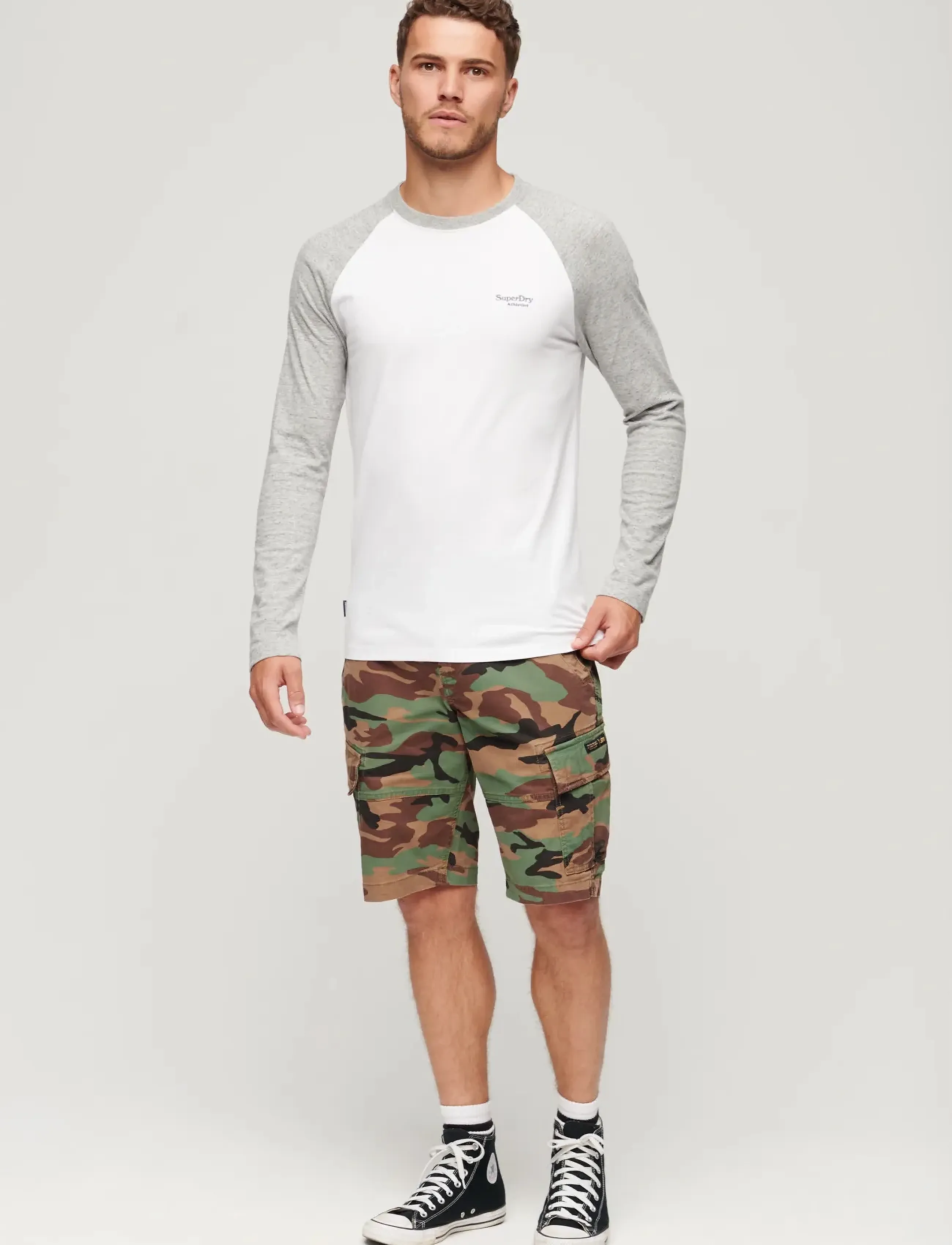 Superdry - ESSENTIAL BASEBALL LS TOP - optic/athletic grey marl - 4