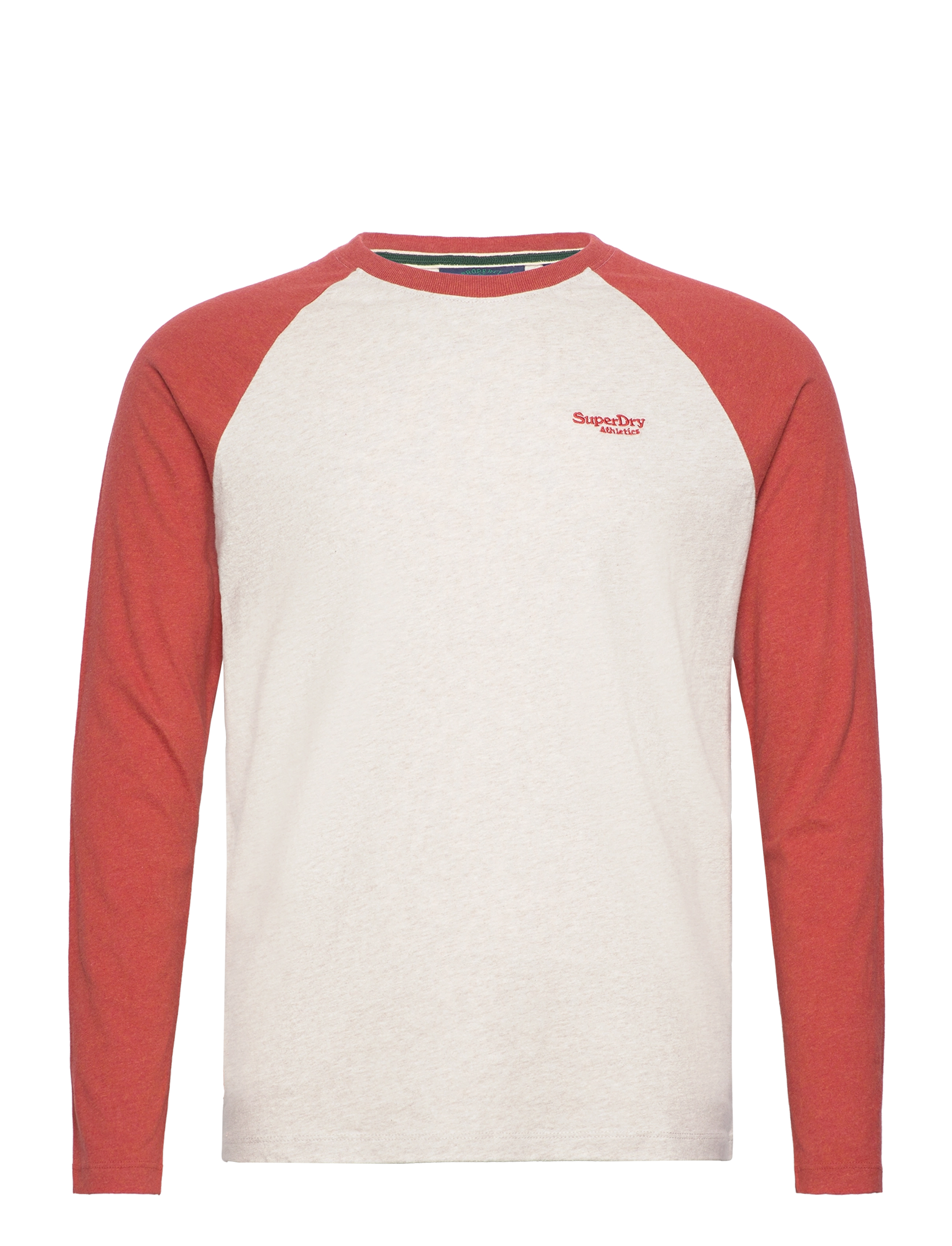 ESSENTIAL BASEBALL LS TOP - OAT MARL/AMERICANA ORANGE MARL