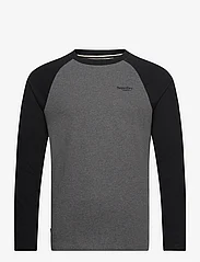 Superdry - ESSENTIAL BASEBALL LS TOP - lowest prices - rich charcoal marl/black - 0