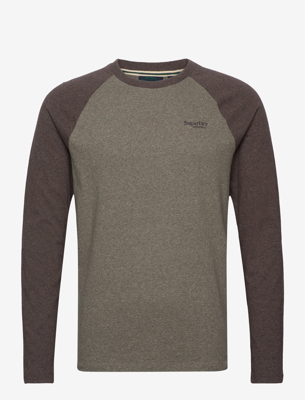Superdry - ESSENTIAL BASEBALL LS TOP - ash olive marl/cocoa brown marl - 0