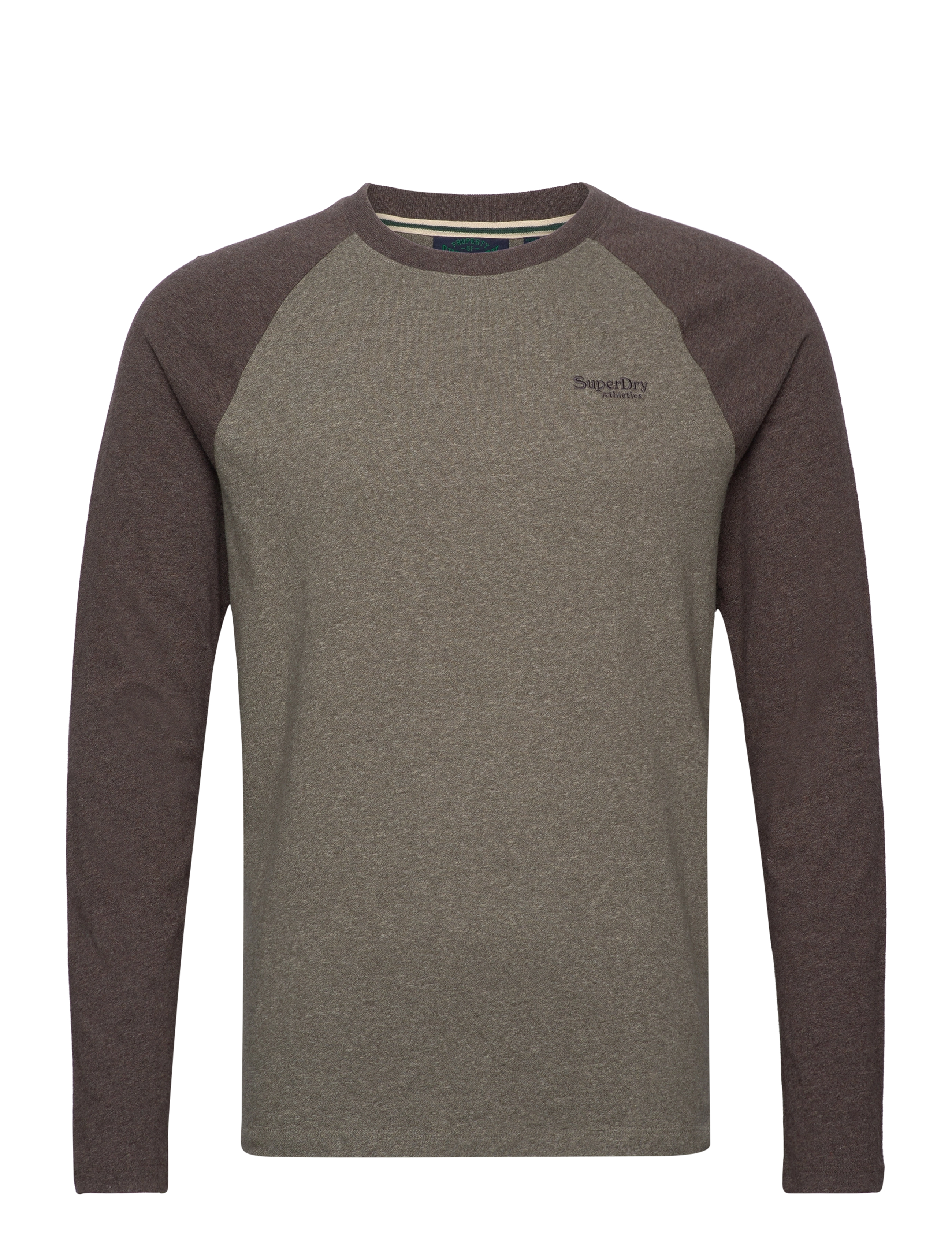 ESSENTIAL BASEBALL LS TOP - ASH OLIVE MARL/COCOA BROWN MARL