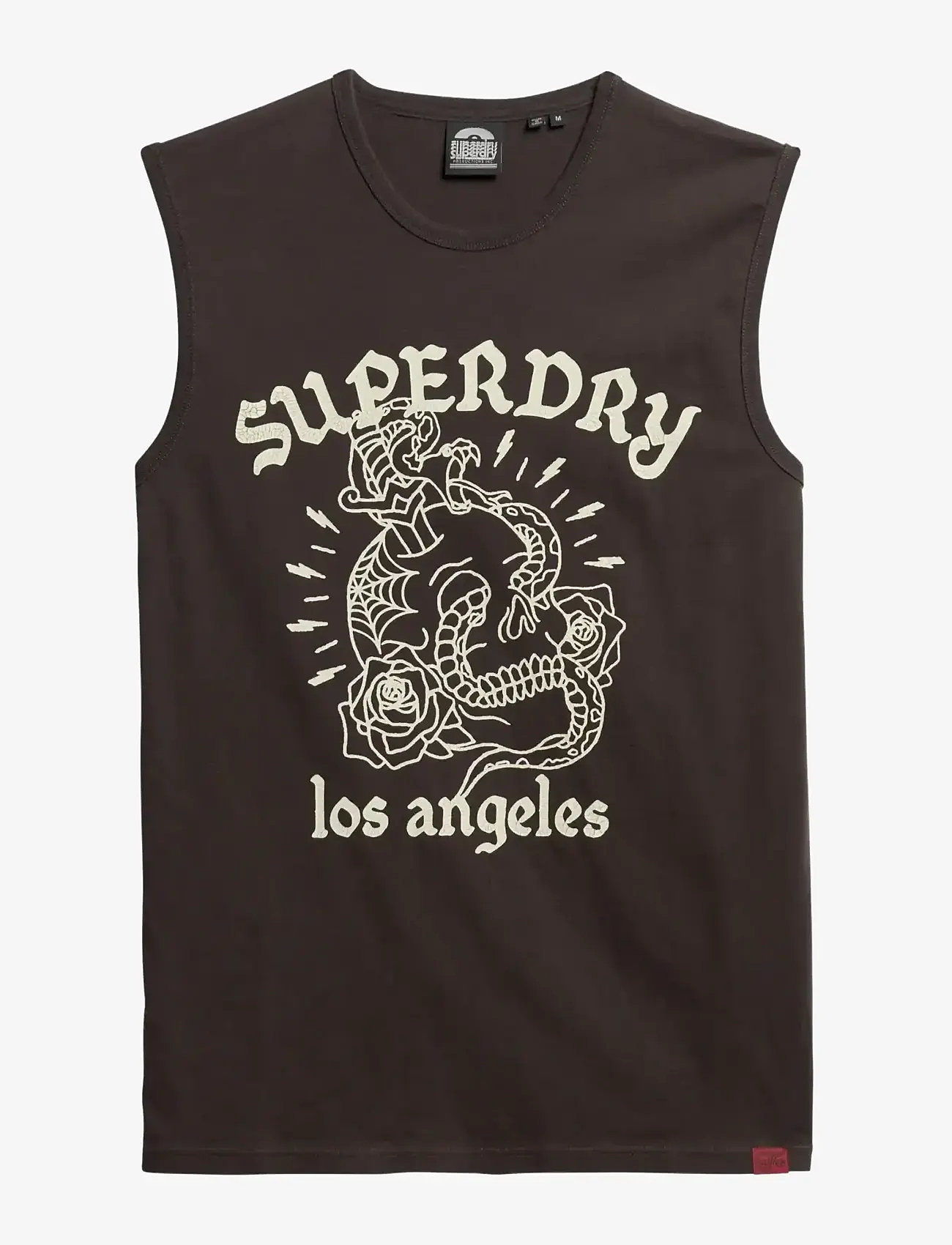 Superdry - TATTOO GRAPHIC TANK - najniższe ceny - bison black - 1