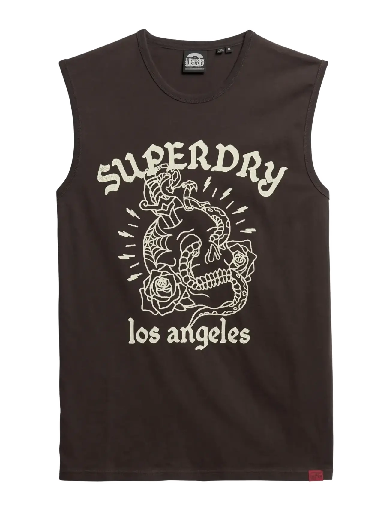 Superdry TATTOO GRAPHIC TANK - T-shirts - BISON BLACK / black