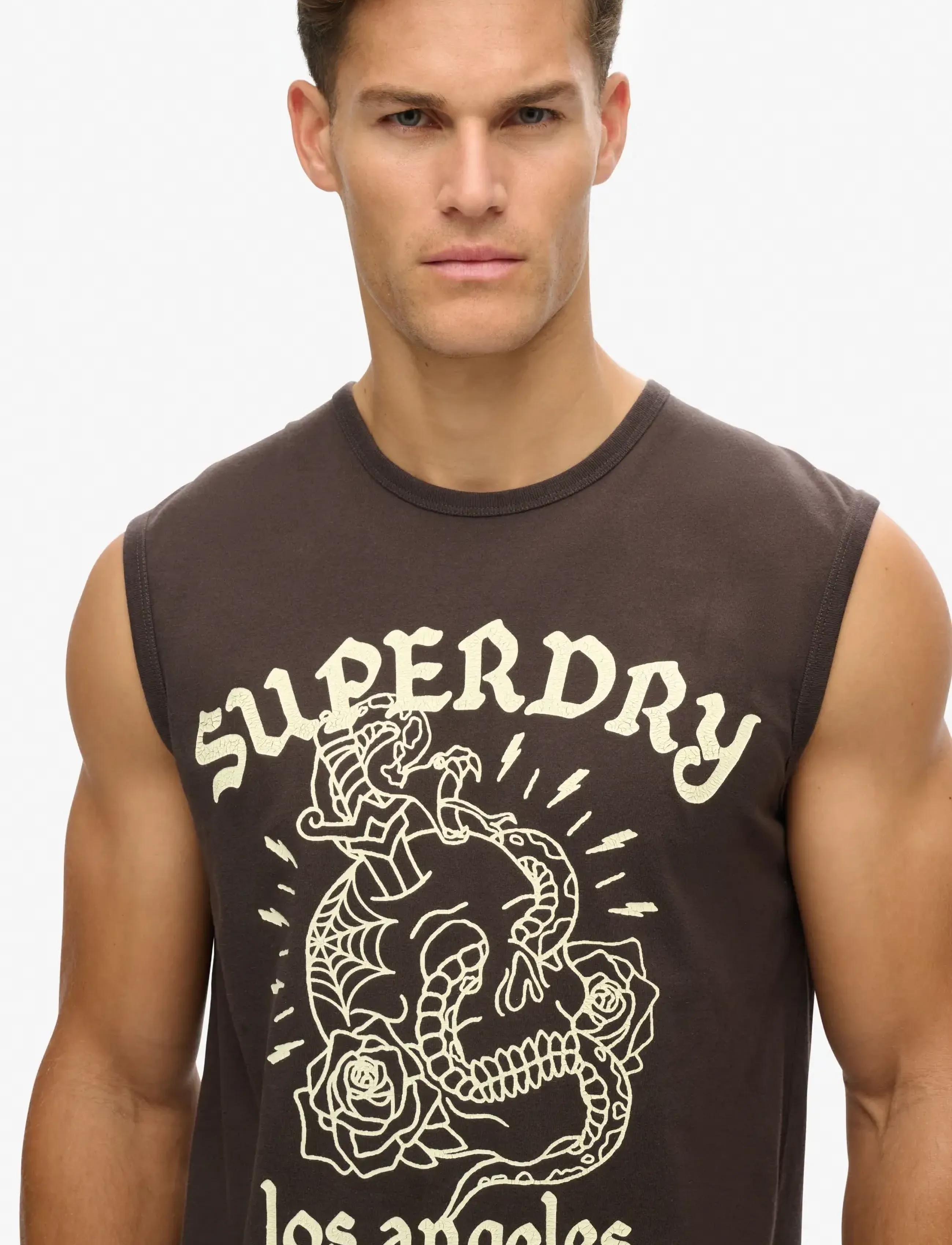 Superdry - TATTOO GRAPHIC TANK - die niedrigsten preise - bison black - 4