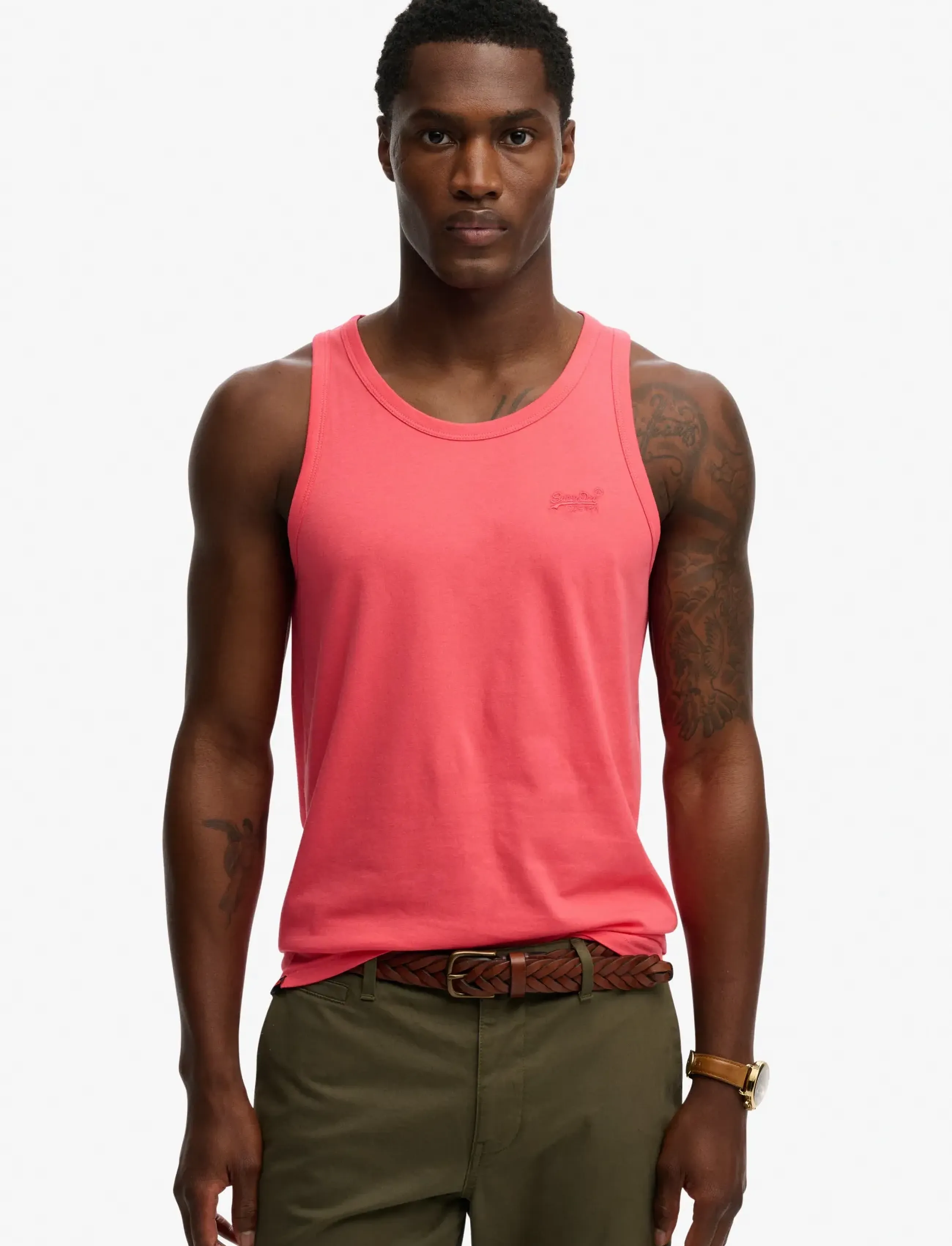 Superdry ESSENTIAL LOGO VEST UB - Kleding - PARADISE PINK / coral