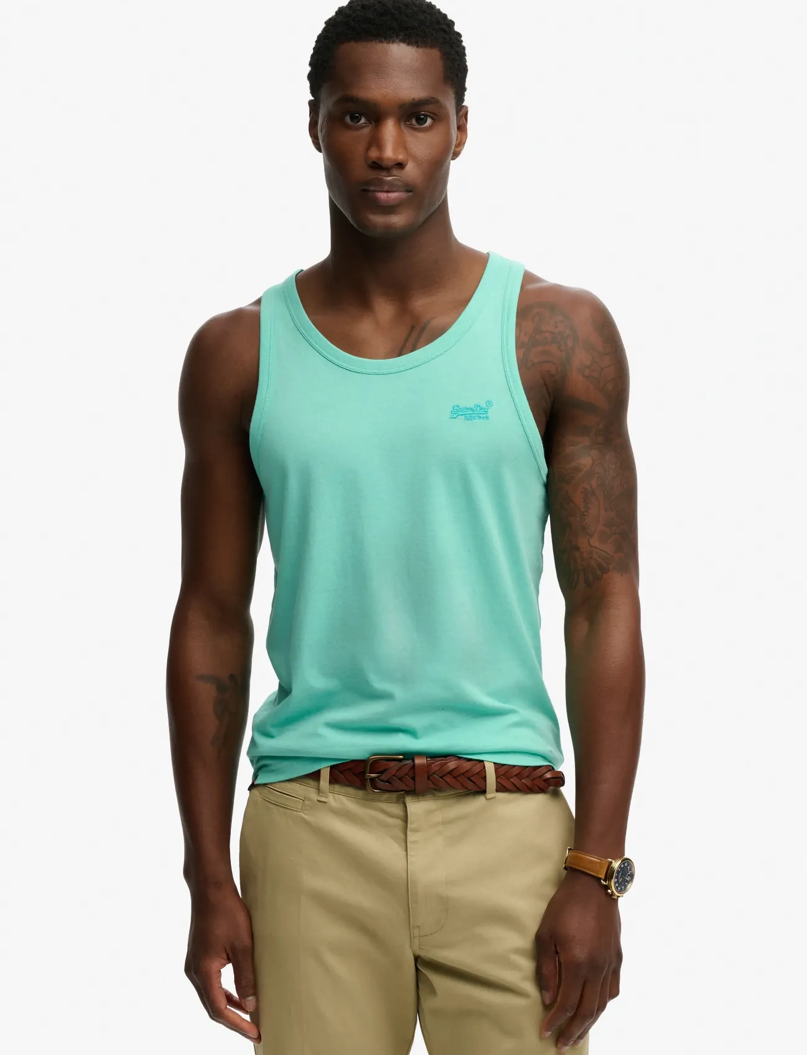 Superdry ESSENTIAL LOGO VEST UB - T-shirts - SKATE MINT / green