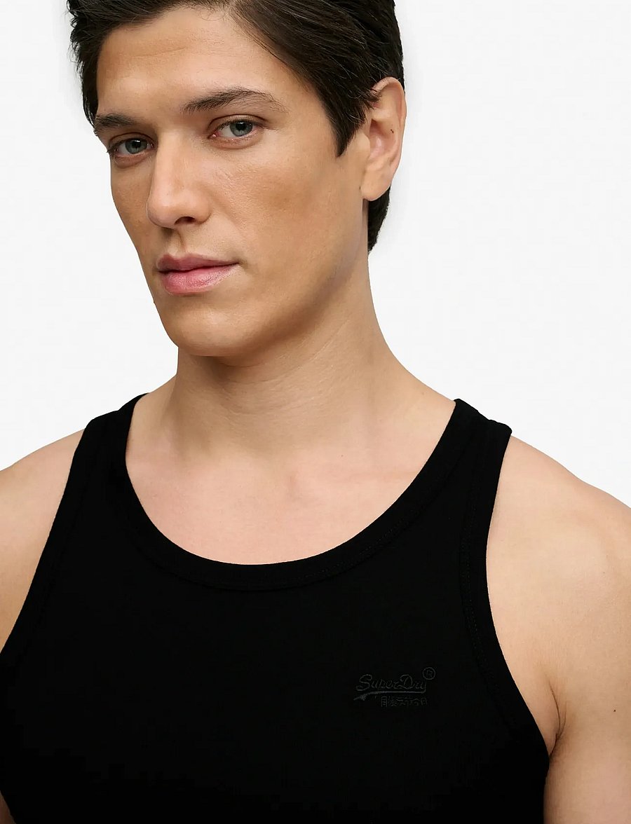 Superdry - ESSENTIAL LOGO VEST UB - varrukateta särgid - black - 5