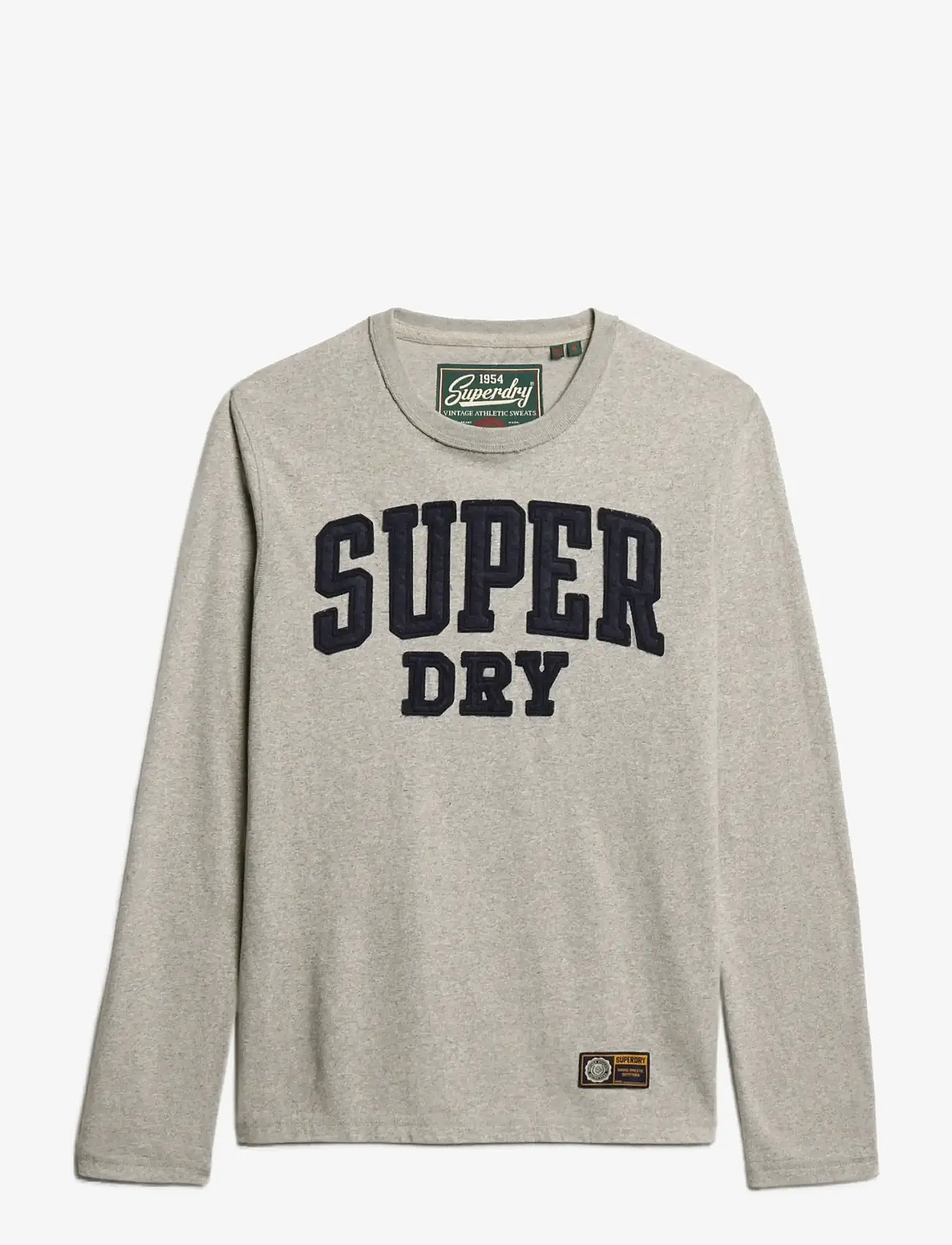 Superdry - VINTAGE ATHLETIC LS TOP - long-sleeved t-shirts - light grey marl - 1