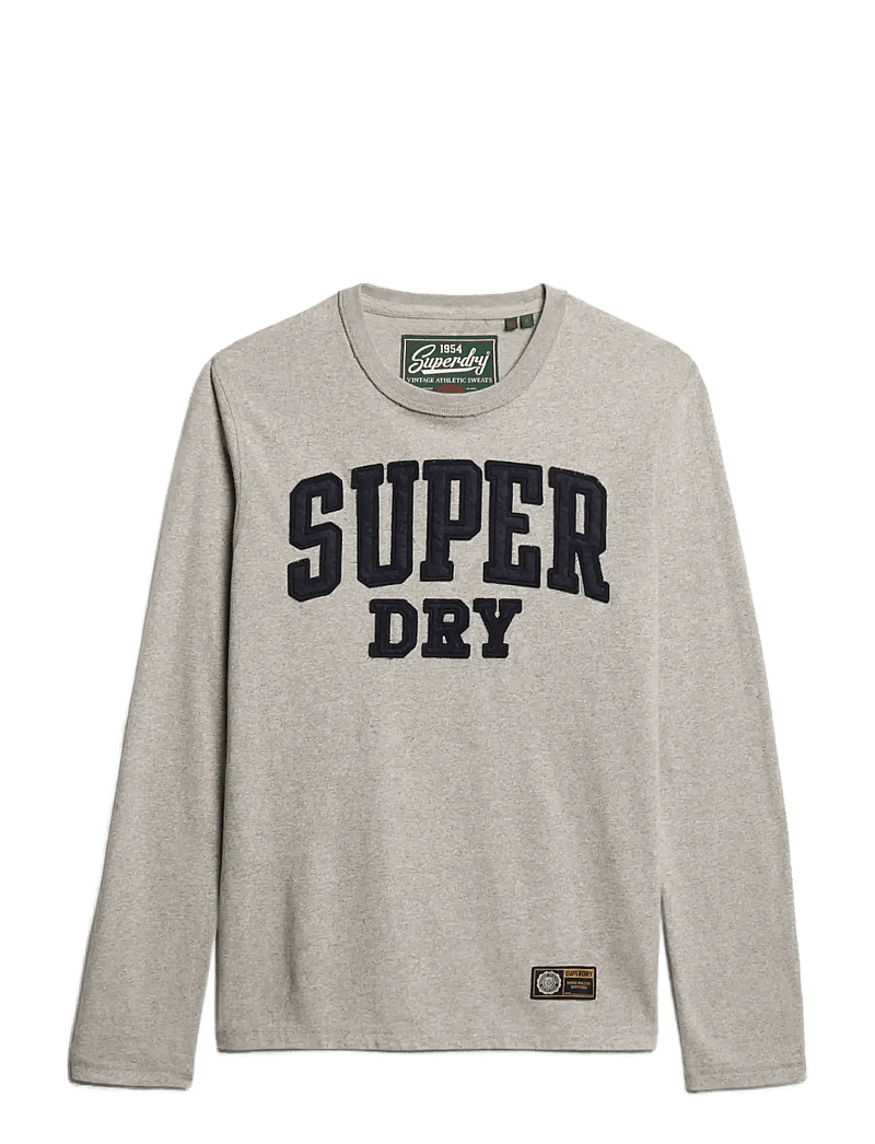 Superdry - VINTAGE ATHLETIC LS TOP - long-sleeved t-shirts - light grey marl - 1