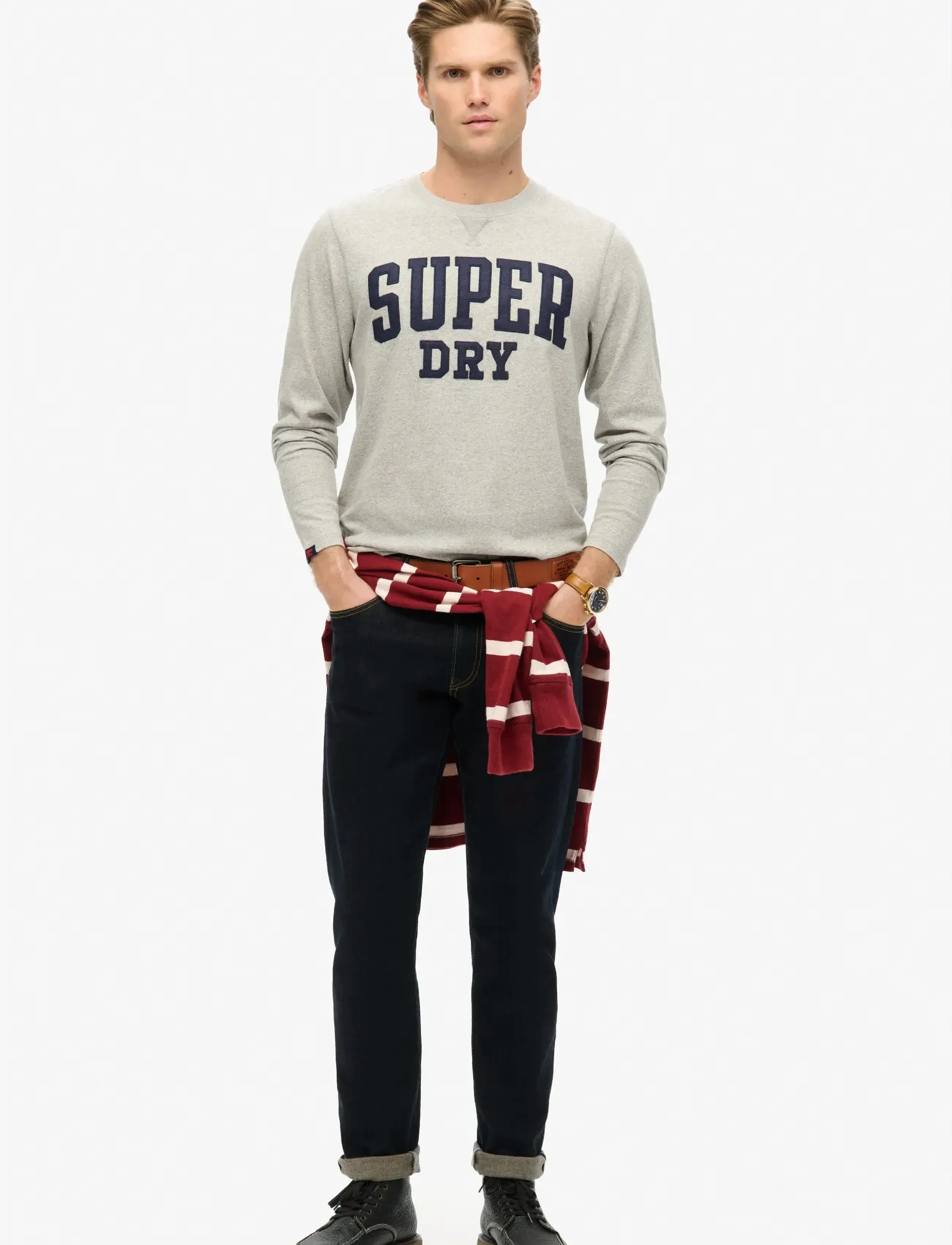 Superdry - VINTAGE ATHLETIC LS TOP - birthday gifts - light grey marl - 2