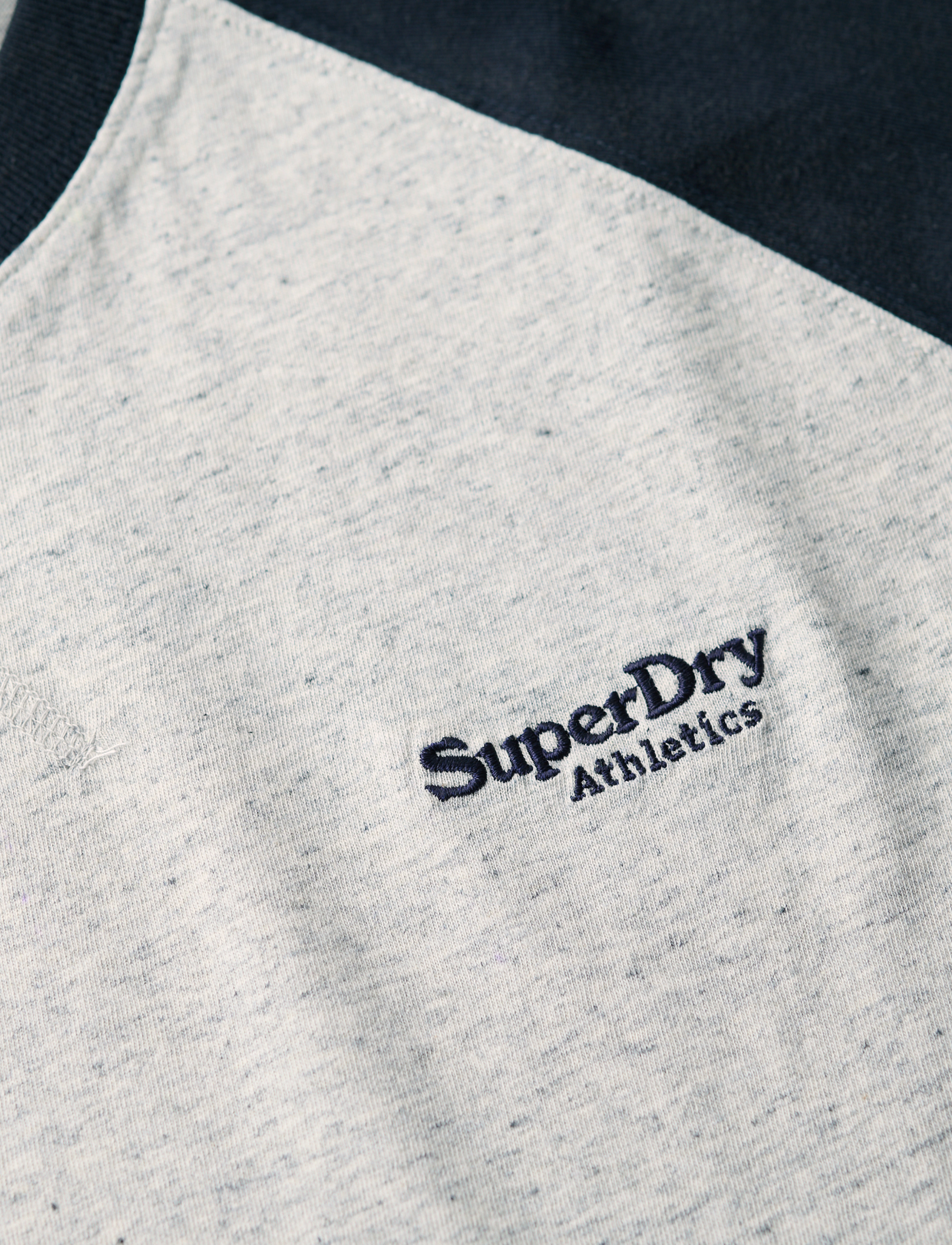 Superdry - ESSENTIAL LOGO BASEBALL LS TOP - grey fleck marl/eclipse navy - 3