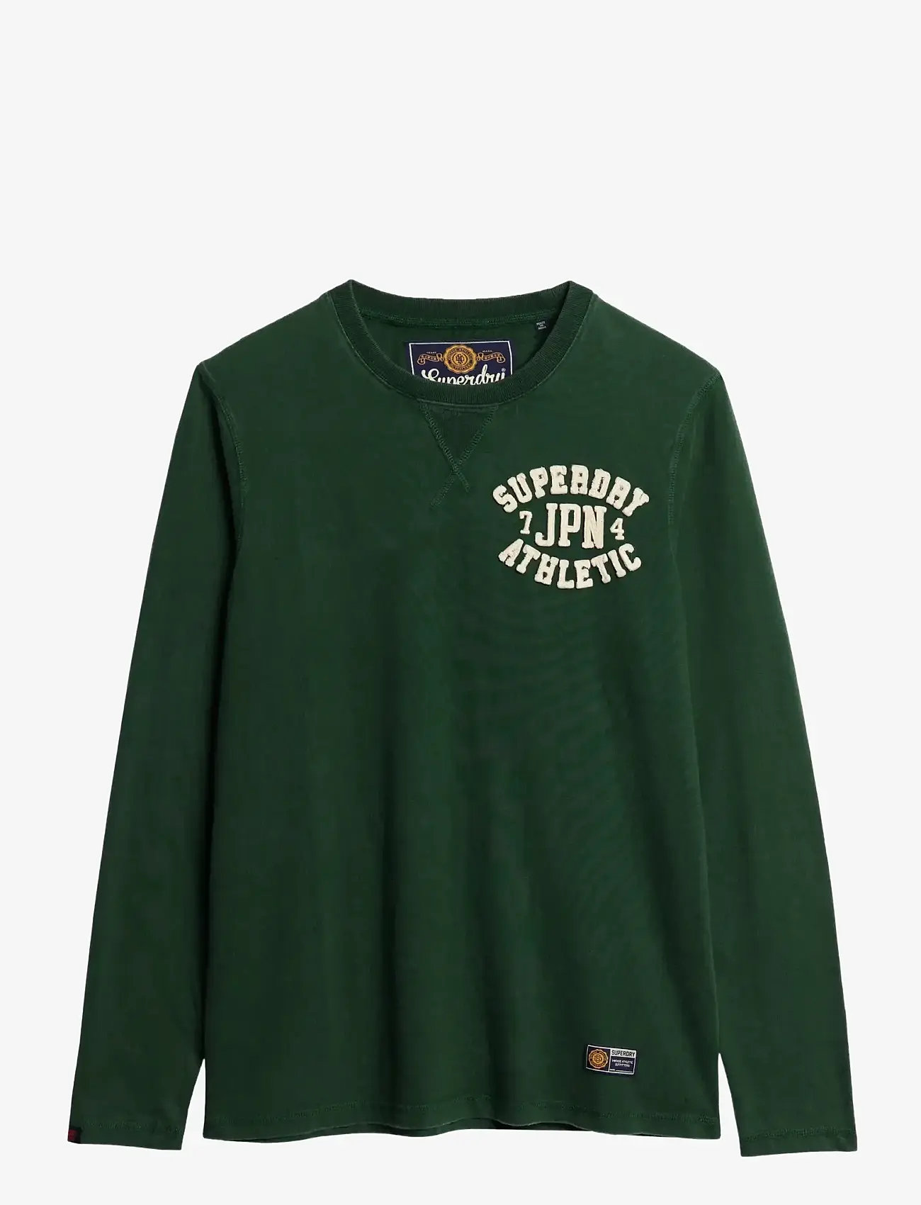 Superdry - VINTAGE ATHLETIC CHEST LS TEE - långärmade t-shirts - enamel green - 1