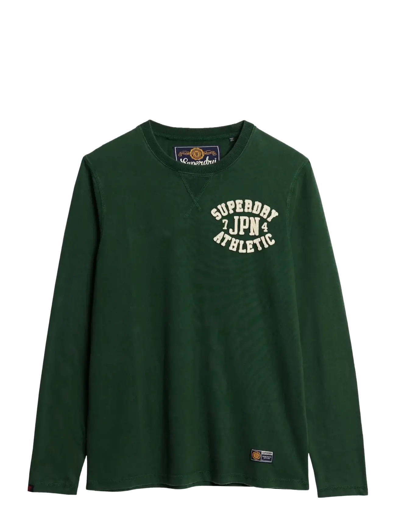 Superdry - VINTAGE ATHLETIC CHEST LS TEE - long-sleeved t-shirts - enamel green - 1