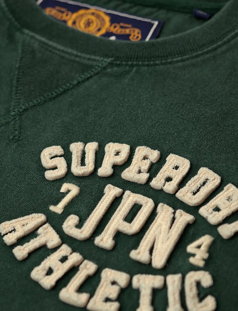 Superdry - VINTAGE ATHLETIC CHEST LS TEE - långärmade t-shirts - enamel green - 4