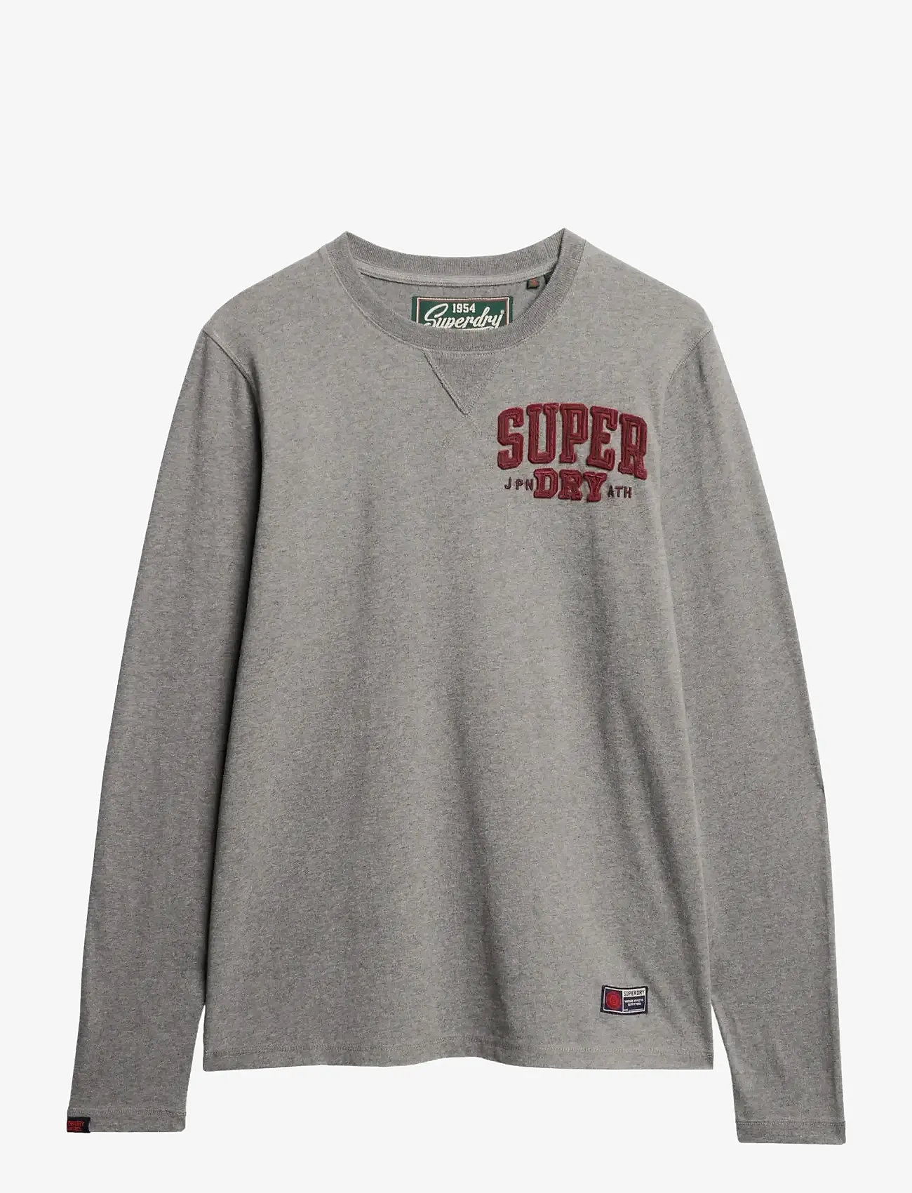 Superdry - VINTAGE ATHLETIC CHEST LS TEE - pikkade varrukatega t-särgid - mid grey marl - 1