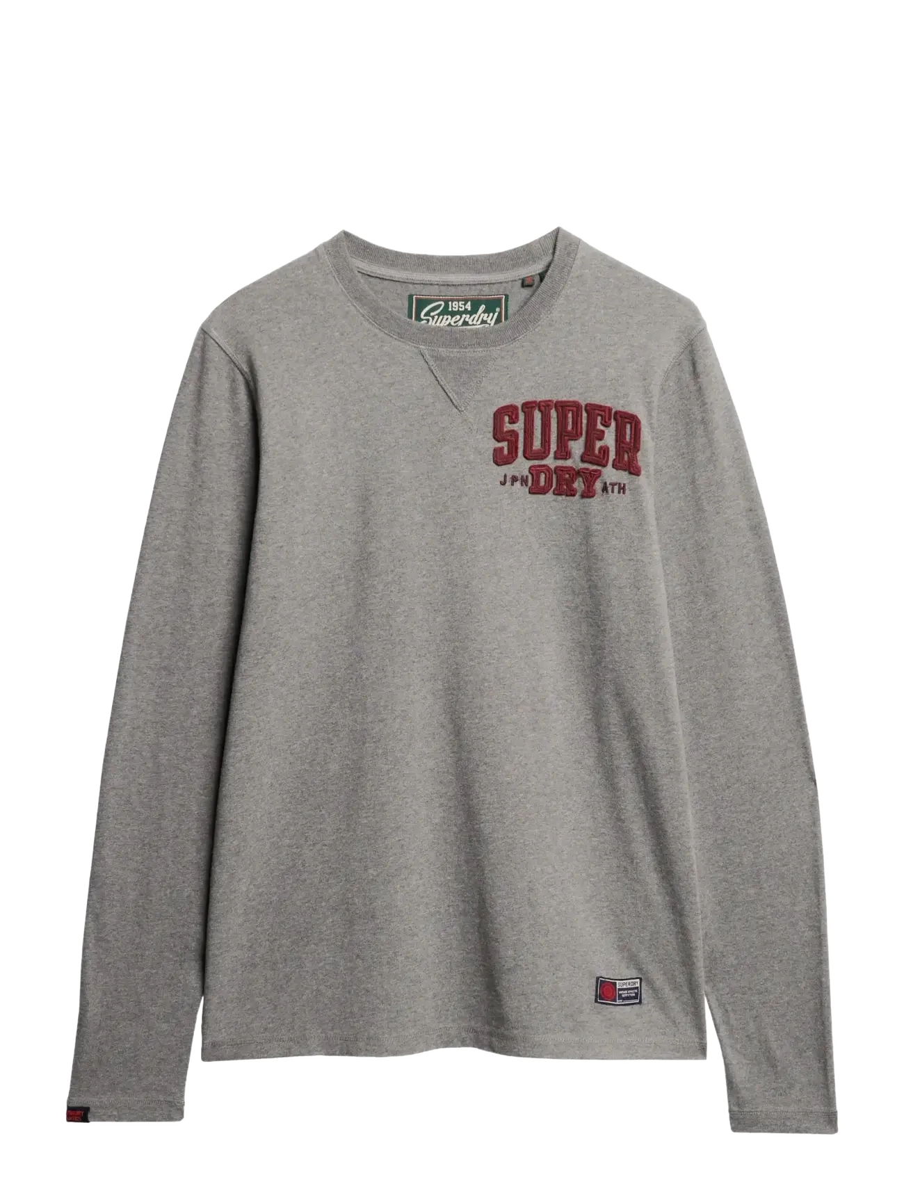 Superdry VINTAGE ATHLETIC CHEST LS TEE - Christmas clothing for men - MID GREY MARL / grey