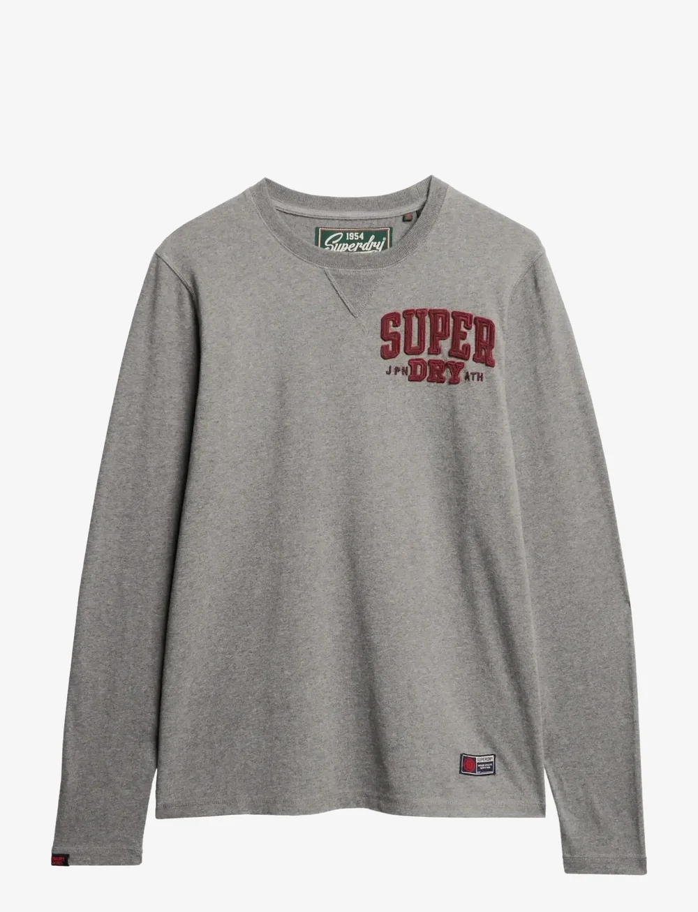 Superdry - VINTAGE ATHLETIC CHEST LS TEE - långärmade t-shirts - mid grey marl - 1