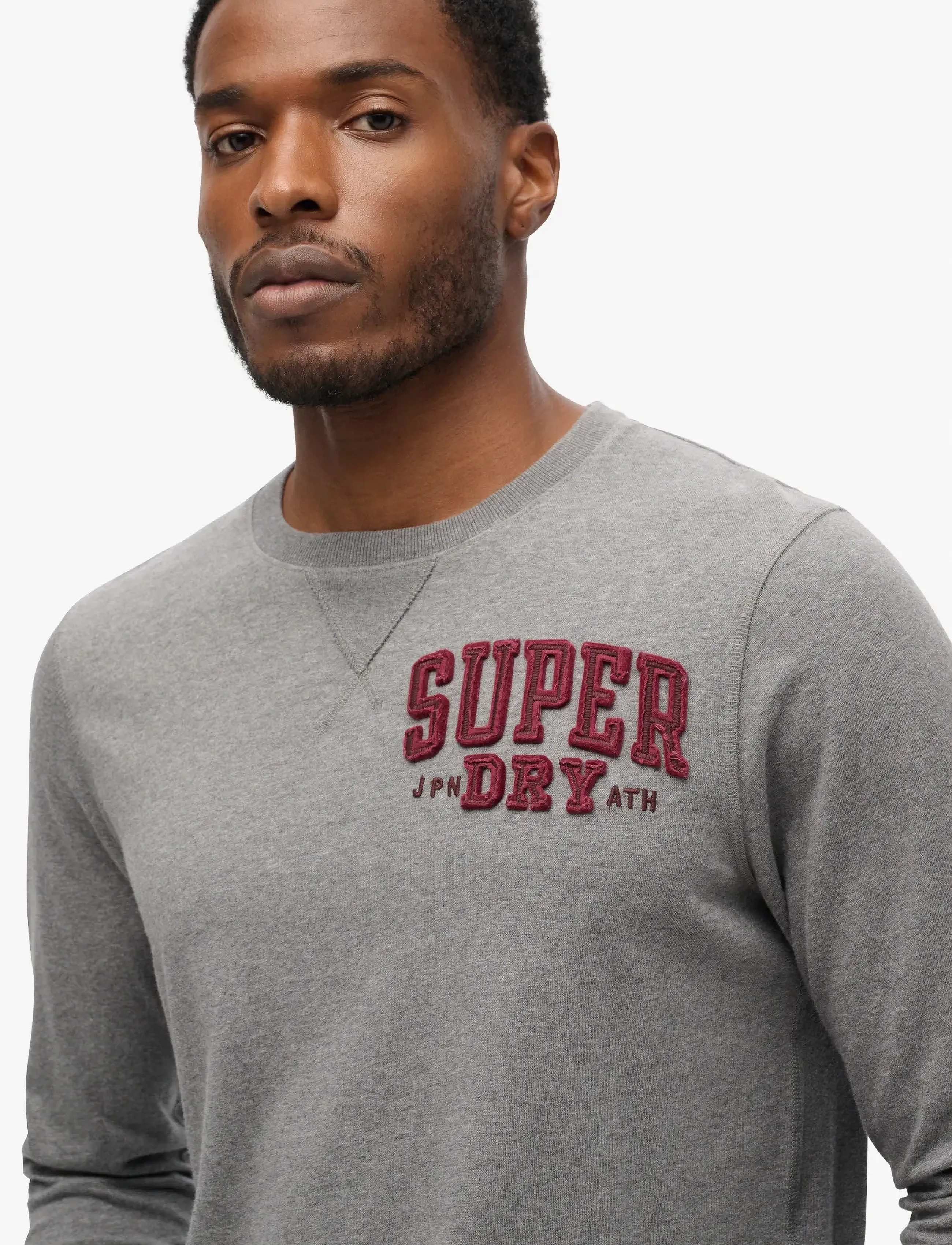 Superdry - VINTAGE ATHLETIC CHEST LS TEE - langærmede t-shirts - mid grey marl - 3