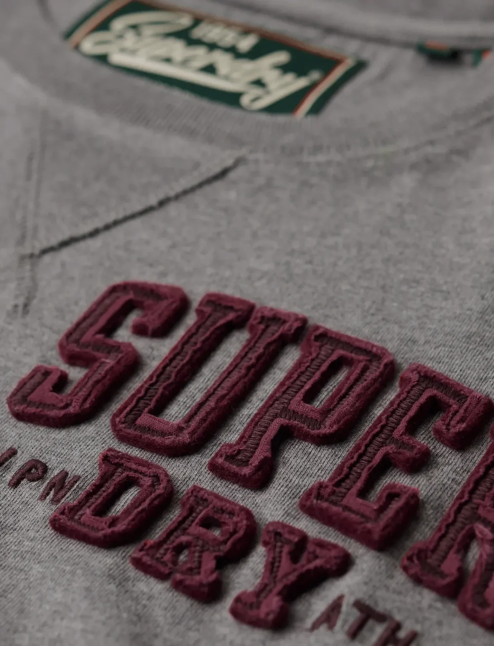 Superdry - VINTAGE ATHLETIC CHEST LS TEE - pikkade varrukatega t-särgid - mid grey marl - 4