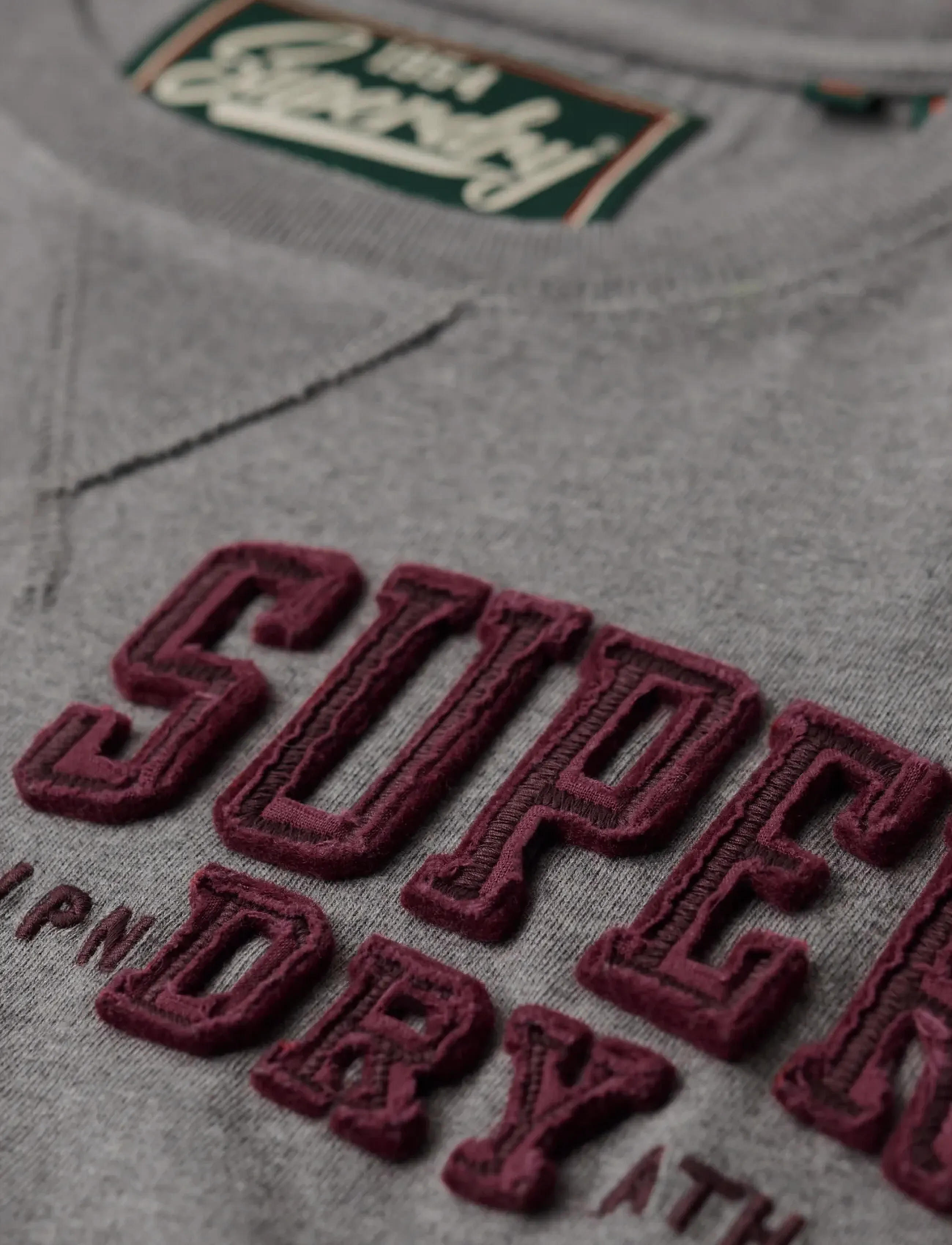Superdry - VINTAGE ATHLETIC CHEST LS TEE - langærmede t-shirts - mid grey marl - 4