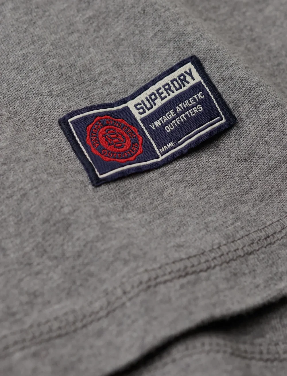 Superdry - VINTAGE ATHLETIC CHEST LS TEE - långärmade t-shirts - mid grey marl - 5