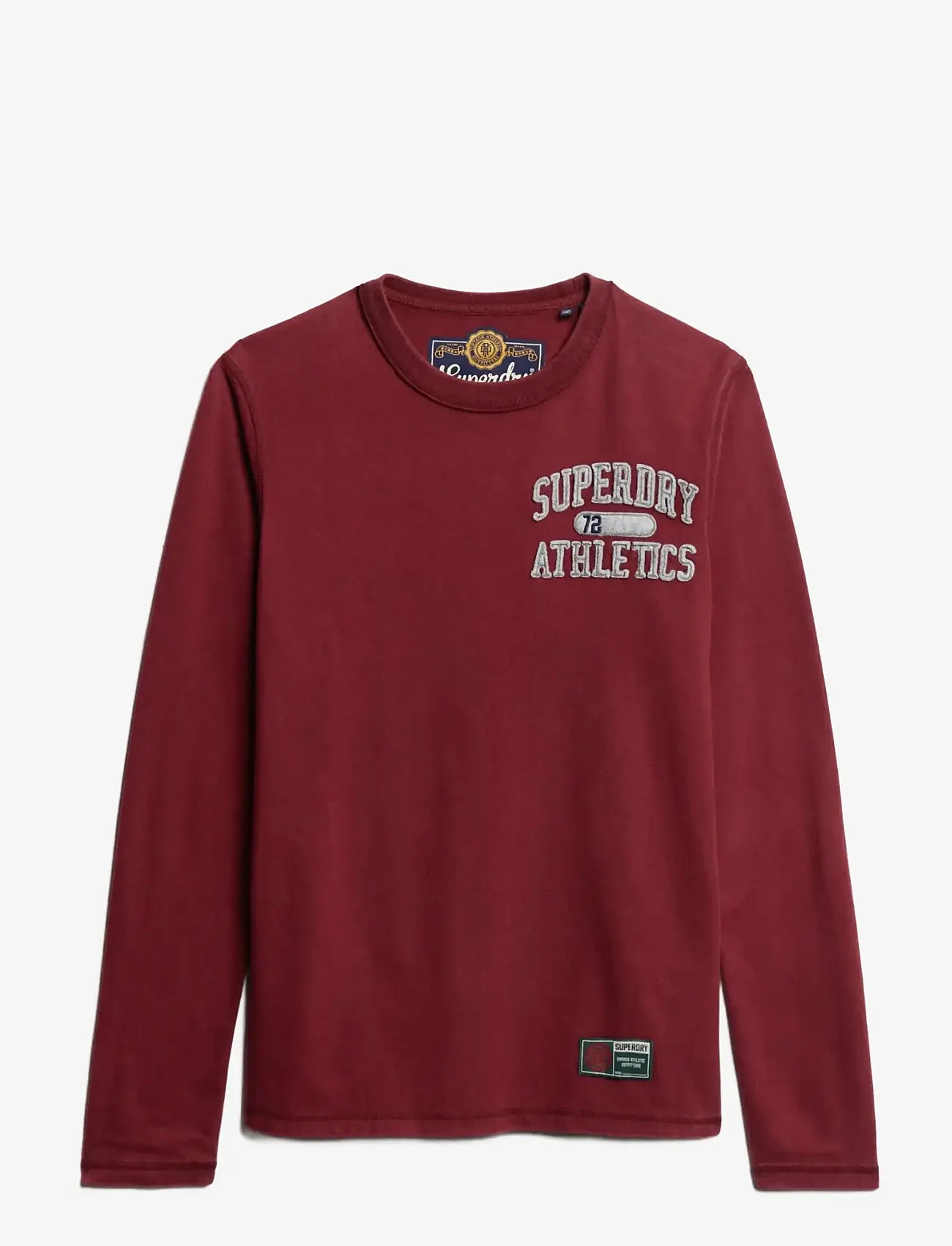 Superdry - VINTAGE ATHLETIC CHEST LS TEE - t-shirts à manches longues - rich burgundy - 1