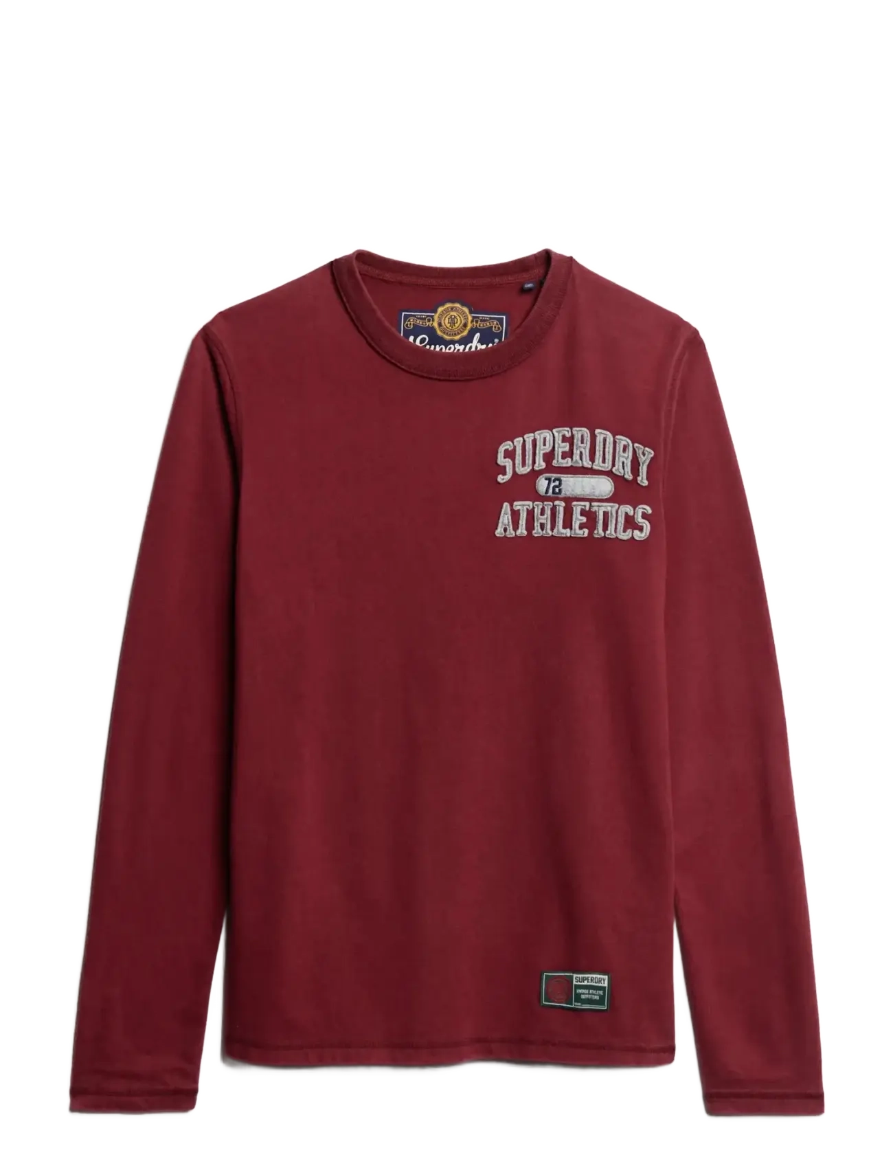 Superdry VINTAGE ATHLETIC CHEST LS TEE - Odzież - RICH BURGUNDY / burgundy