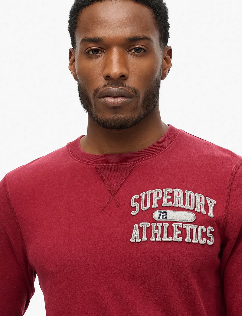 Superdry - VINTAGE ATHLETIC CHEST LS TEE - t-shirts à manches longues - rich burgundy - 3