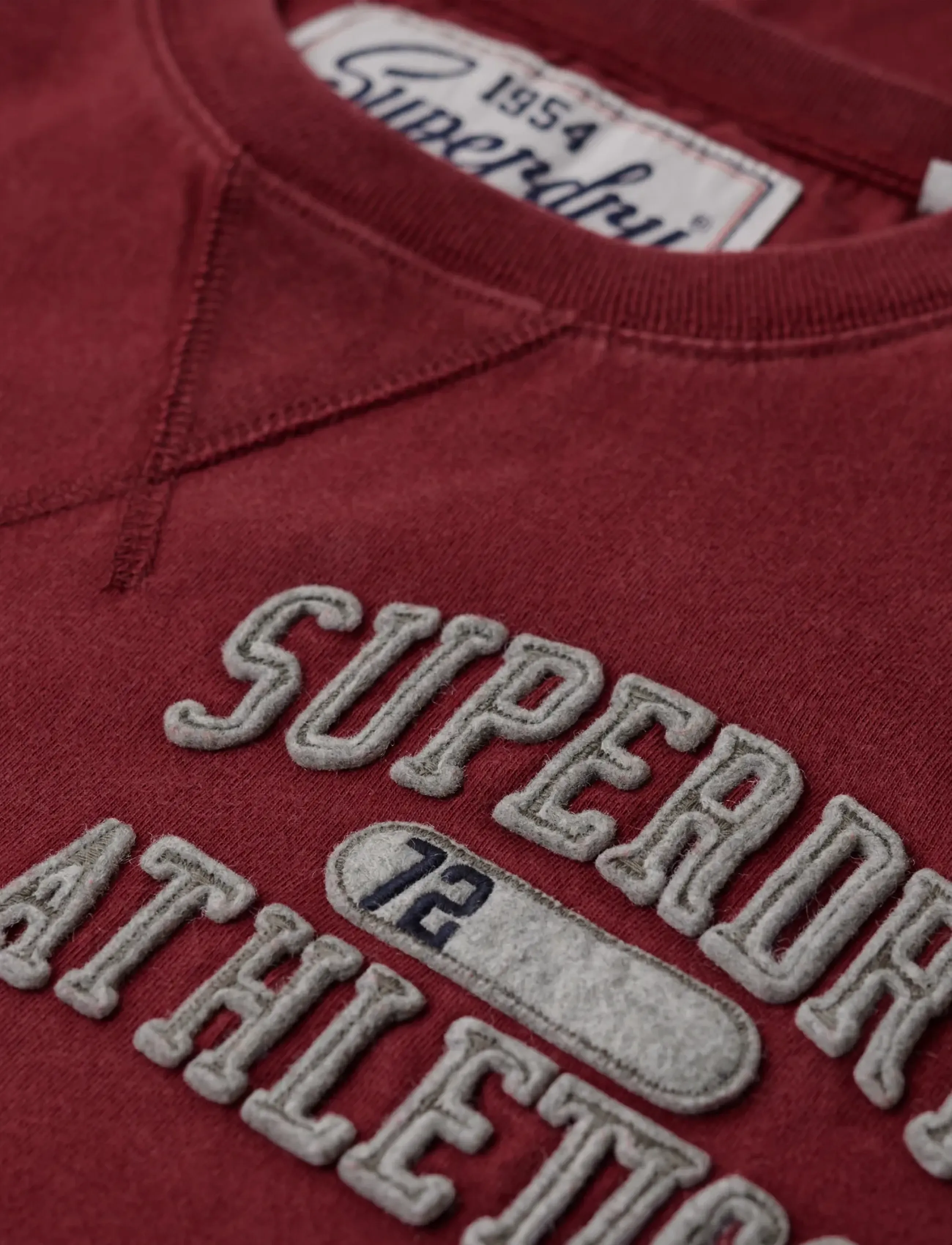 Superdry - VINTAGE ATHLETIC CHEST LS TEE - langärmelig - rich burgundy - 4