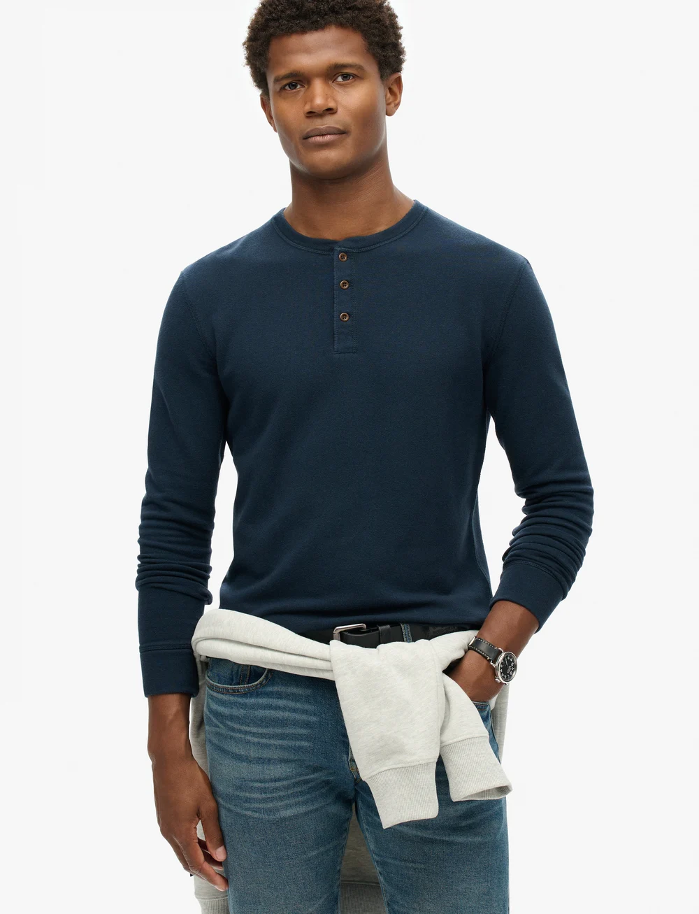 Superdry - MERCHANT GRANDAD TOP - langärmelig - eclipse navy - 0