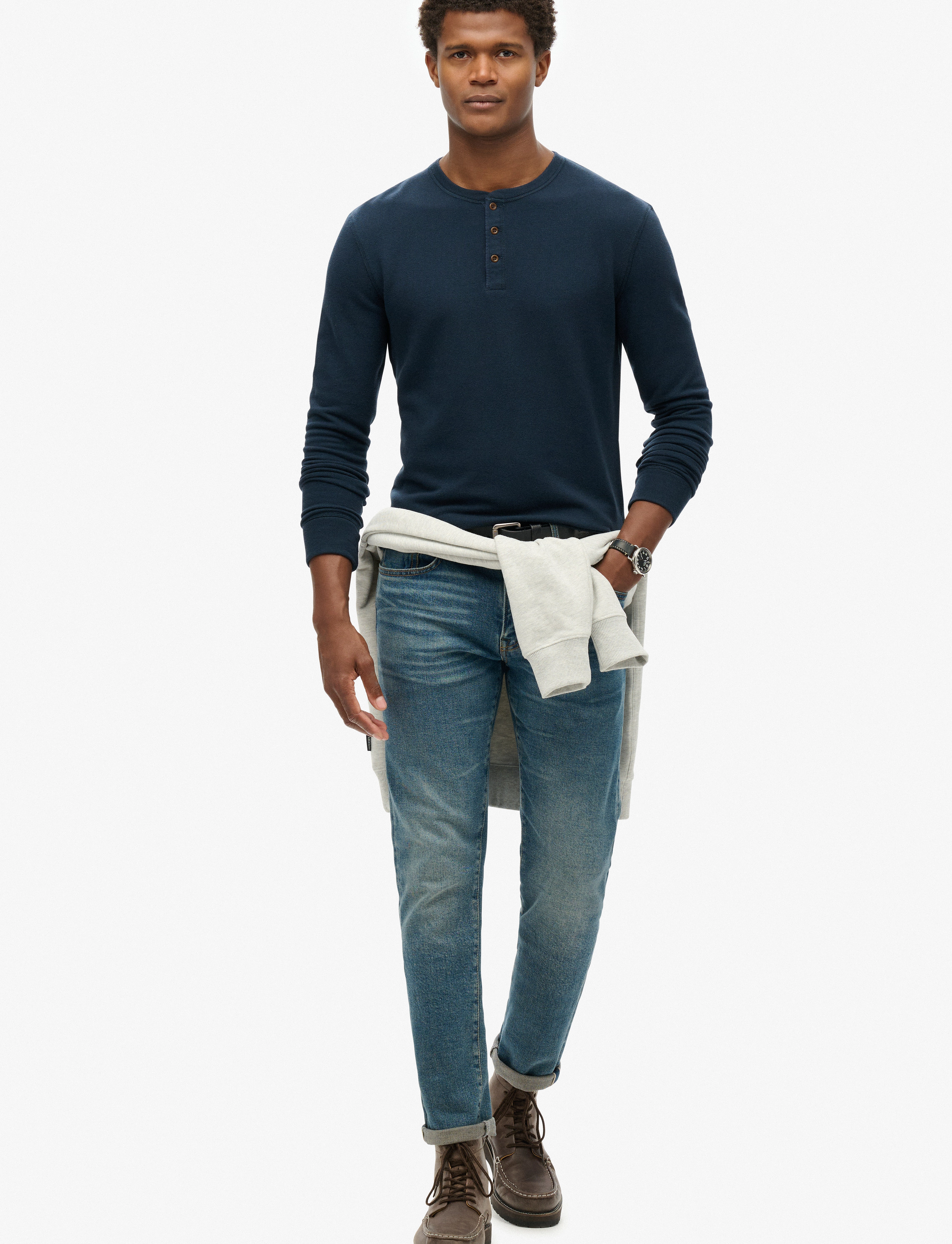 Superdry - MERCHANT GRANDAD TOP - eclipse navy - 3