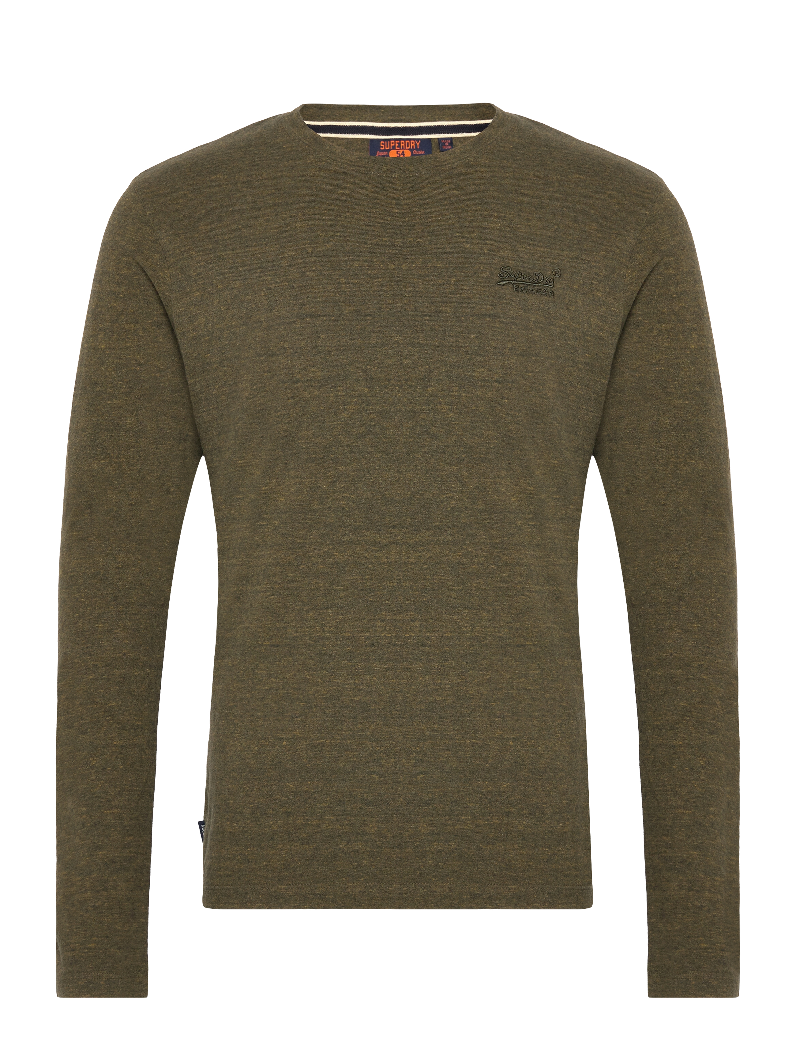 ESSENTIAL LOGO LONG SLEEVE TOP - OLIVE FLECK MARL