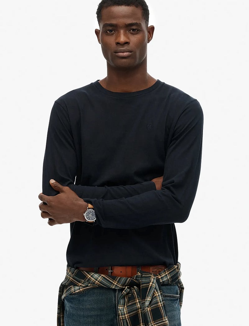 Superdry - CLASSIC ESSENTIAL TOP - langærmede t-shirts - eclipse navy - 0