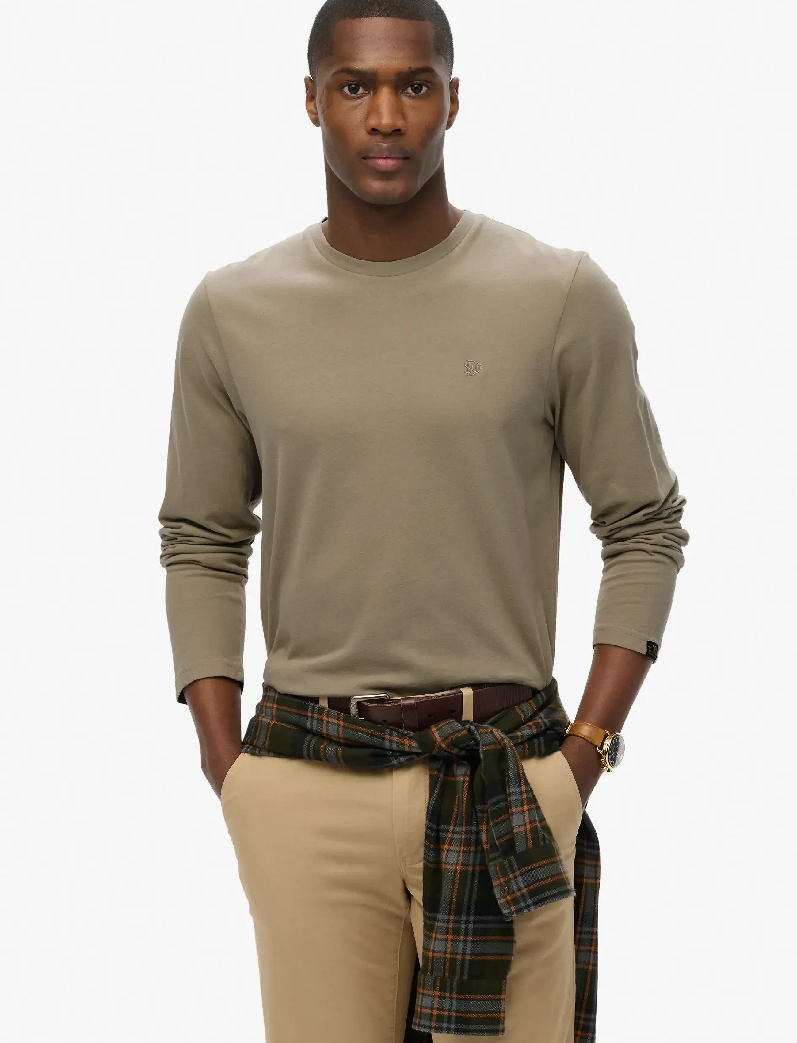 Superdry CLASSIC ESSENTIAL TOP - T-Shirts - VINTAGE KHAKI / khaki/green